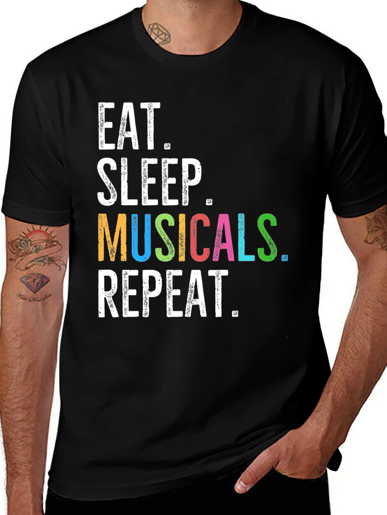 Variant 30 of Eat Sleep Musicals Repeat Graphic Tee
