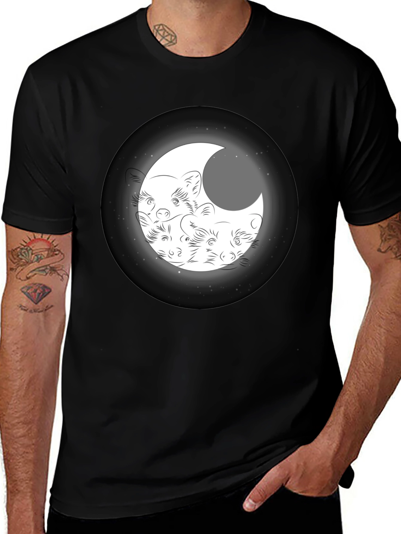 Variant 3 of Cute Crescent Moon Bear T-Shirt