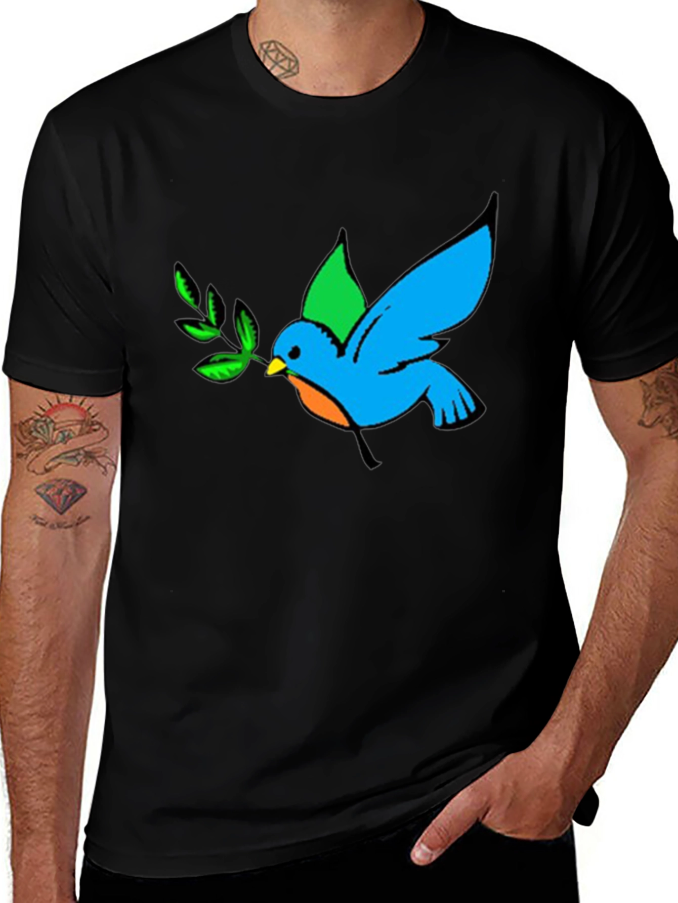 Variant 17 of Peace Dove Graphic Black T-Shirt