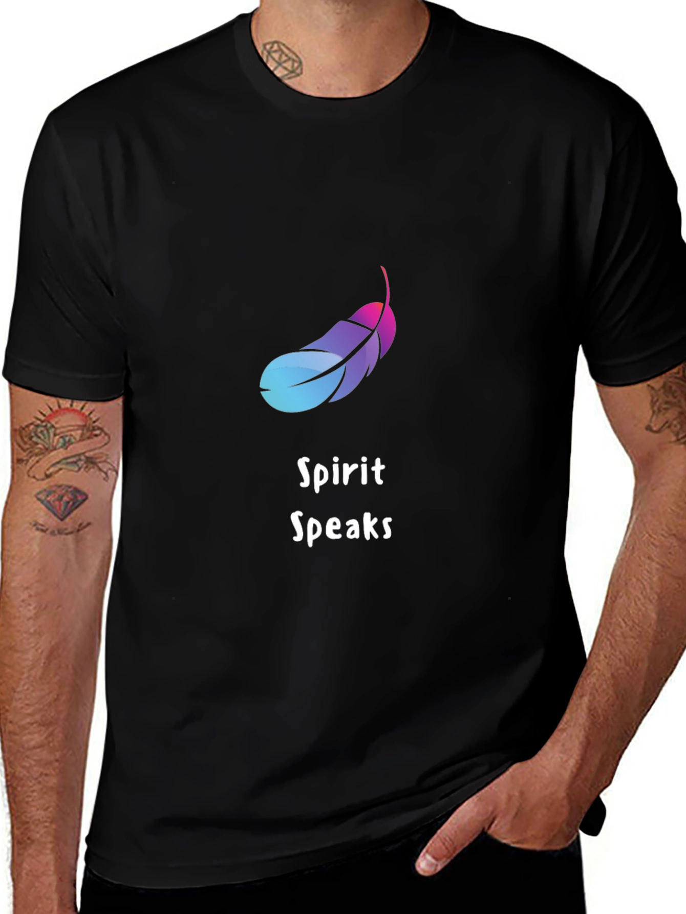 Variant 23 of Spirit Speaks Feather Graphic Tee - Stylish Comfort