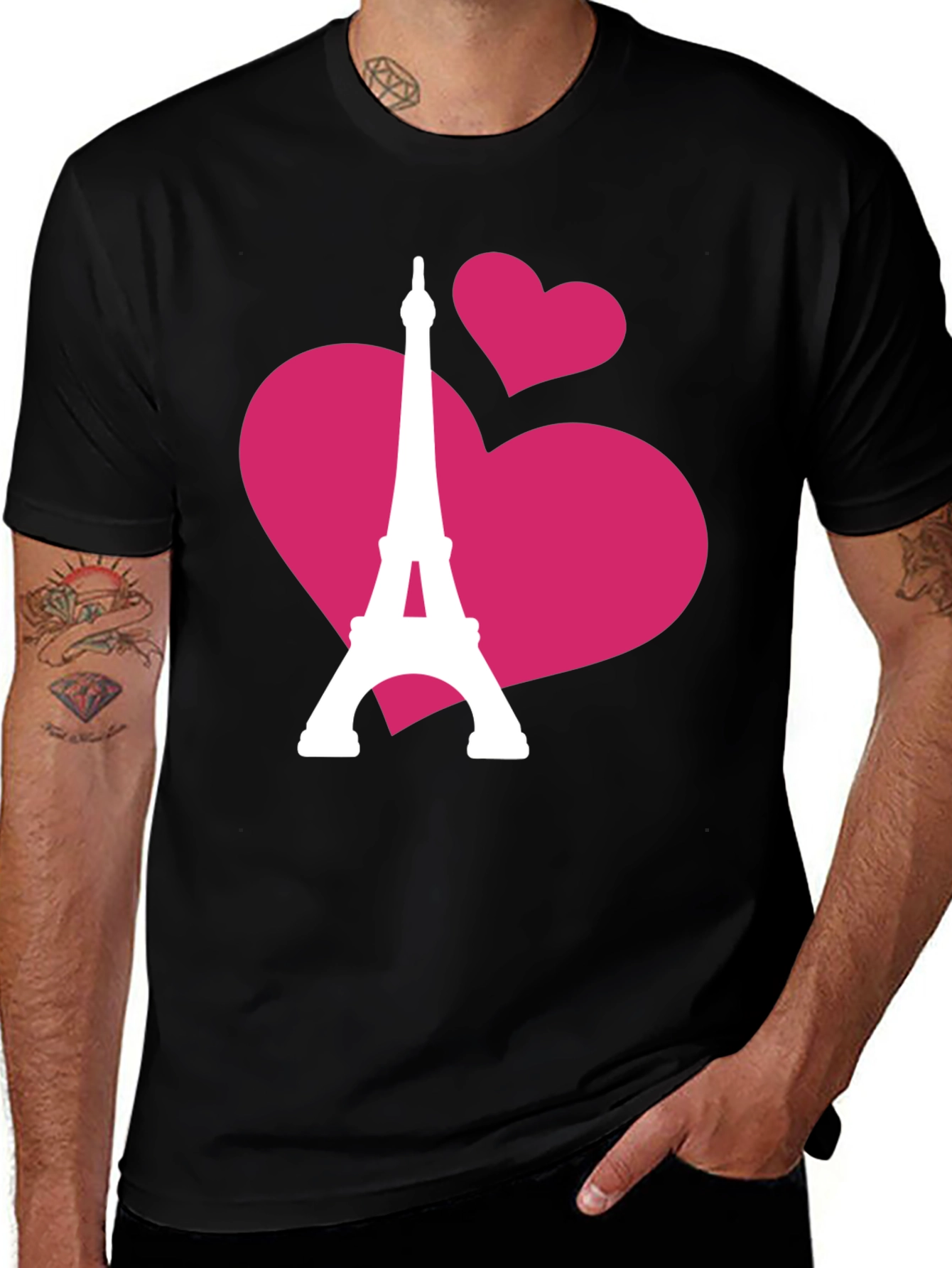Paris Love T-Shirt - Eiffel Tower Heart Design