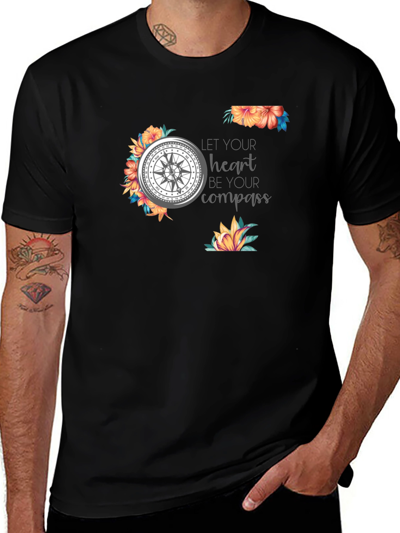 Variant 6 of Compass Heart T-Shirt - Find Your Way in Style