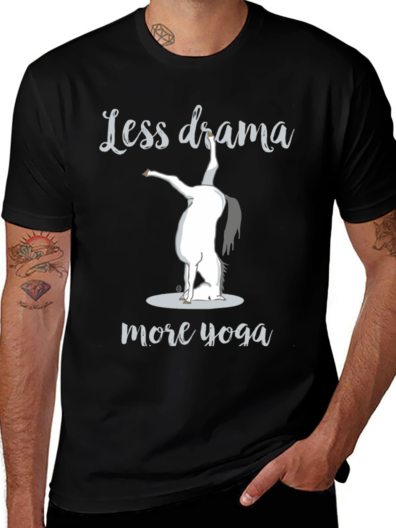 Variant 21 of Less Drama More Yoga T-Shirt, Funny Unicorn Tee