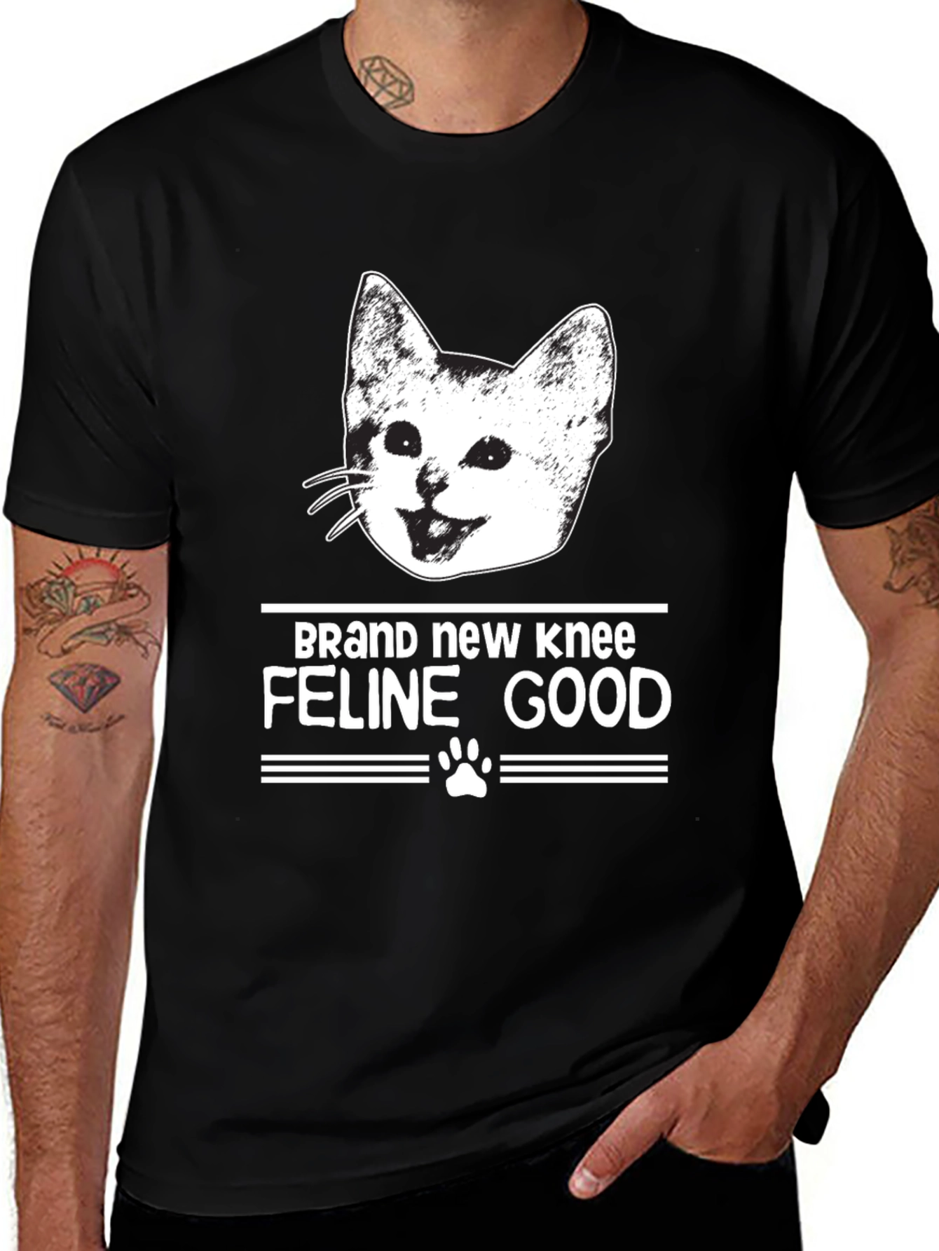 Variant 12 of Brand New Knee Feline Good Black T-Shirt