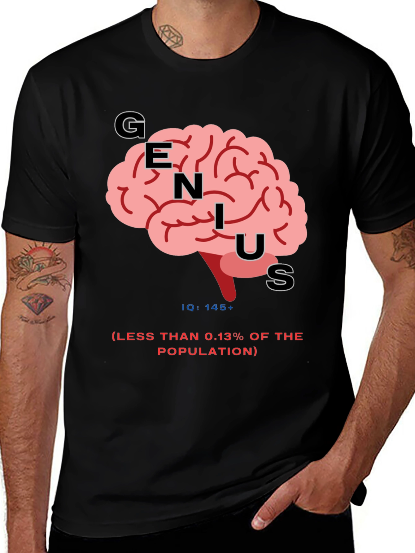 Genius IQ Brain T-Shirt - High Intelligence Design