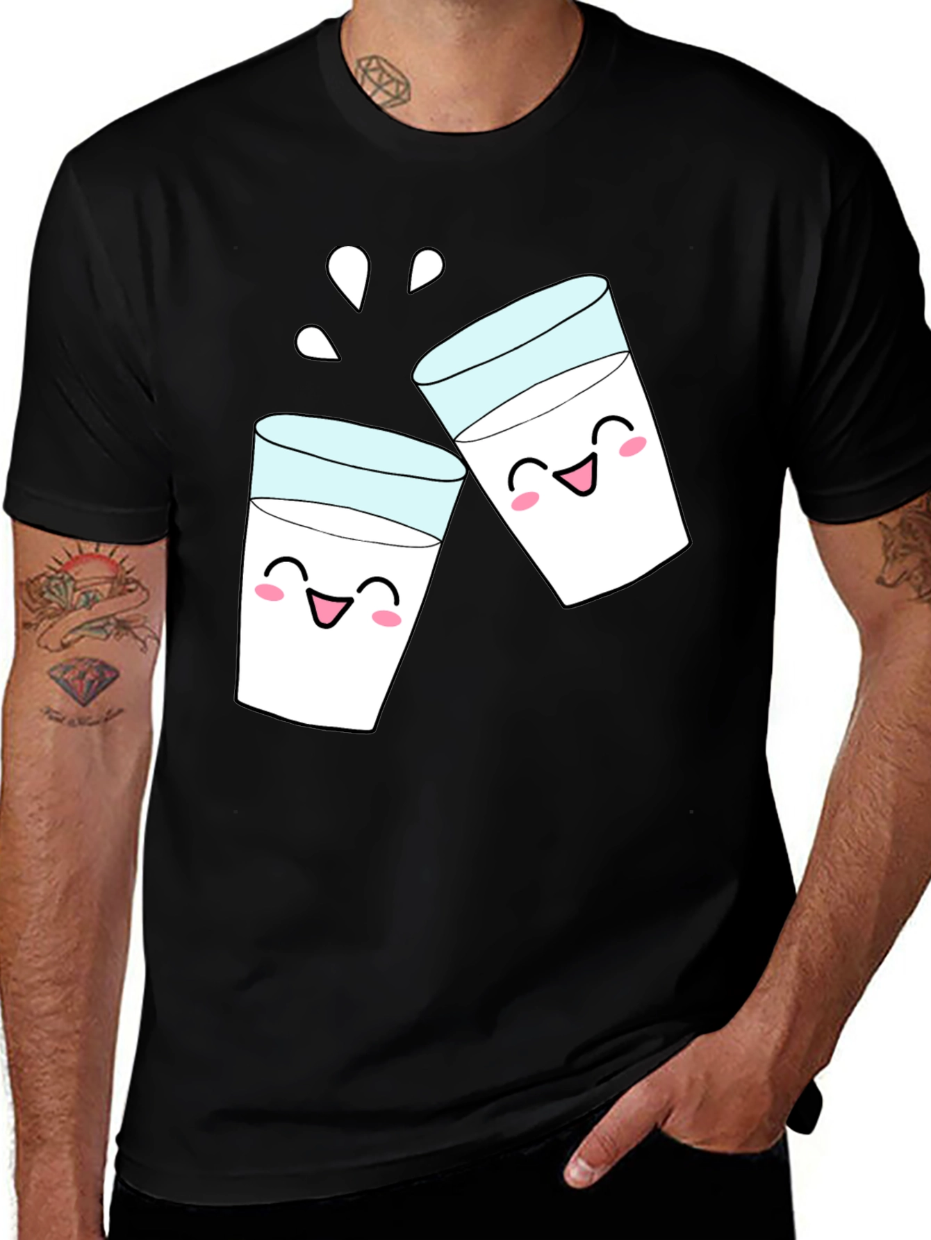 Variant 13 of Cheers Milk T-Shirt: Fun Kawaii Graphic Tee