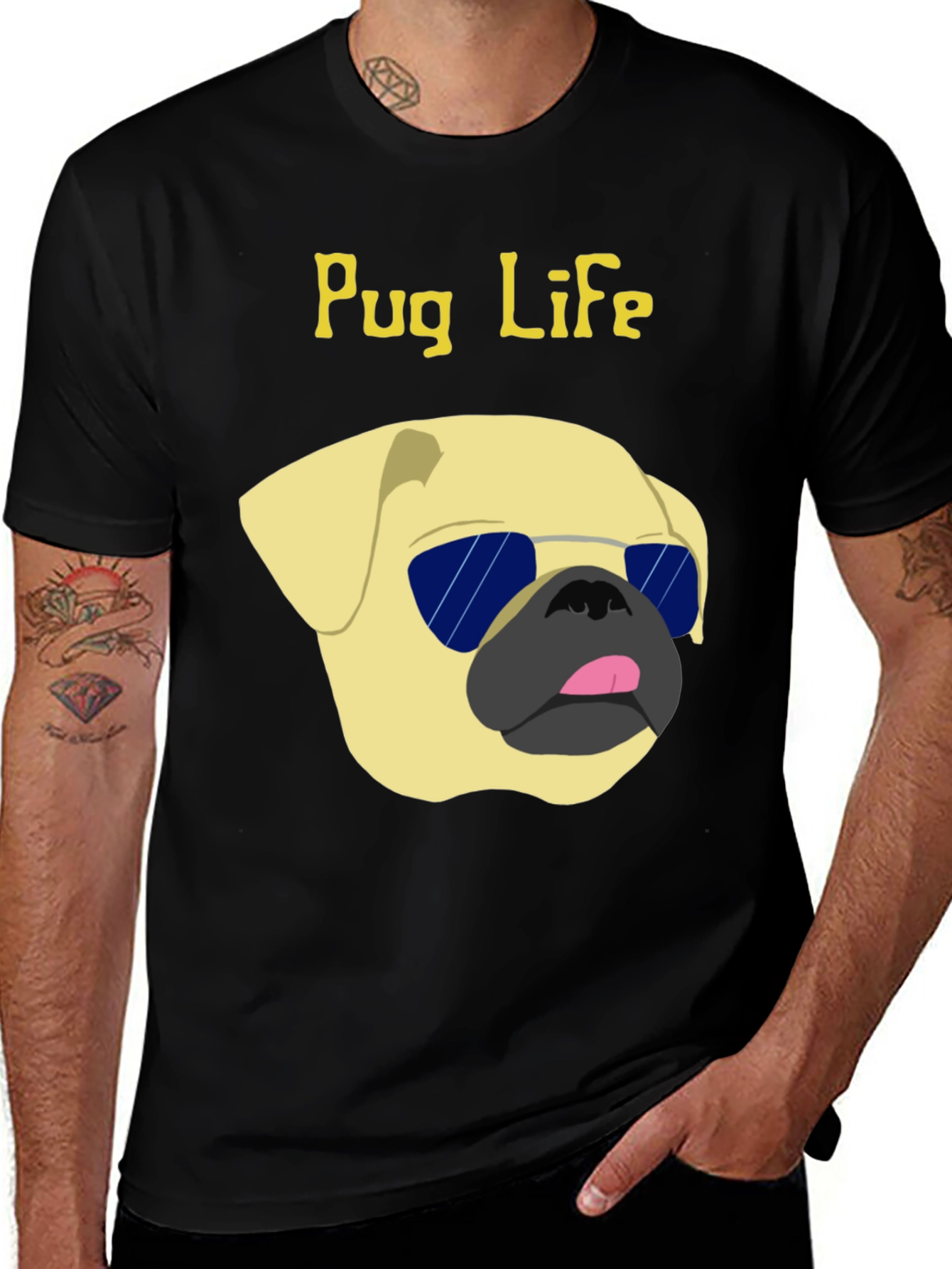 Variant 19 of Pug Life Black T-Shirt