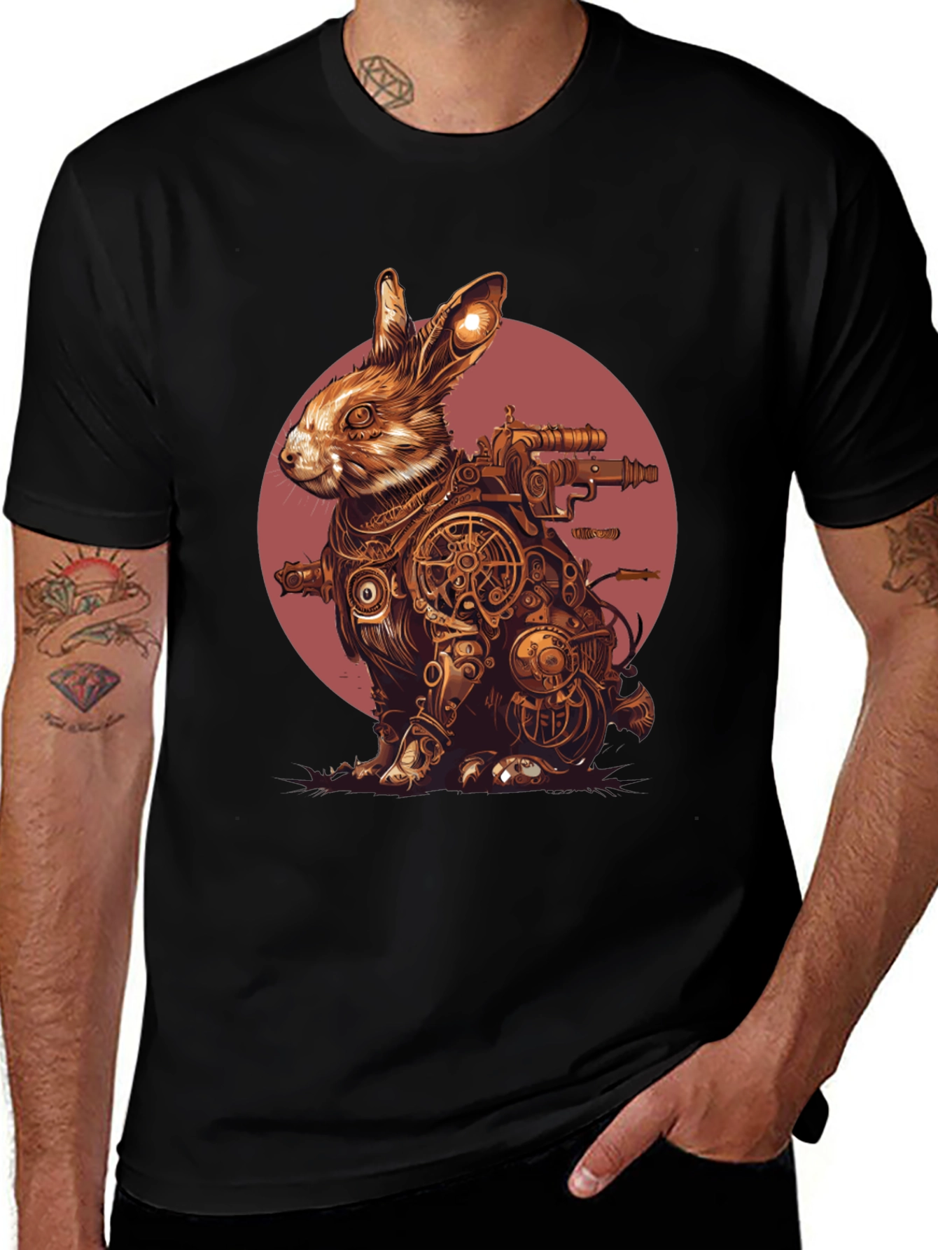 Variant 6 of Steampunk Rabbit T-Shirt - Unique Graphic Tee