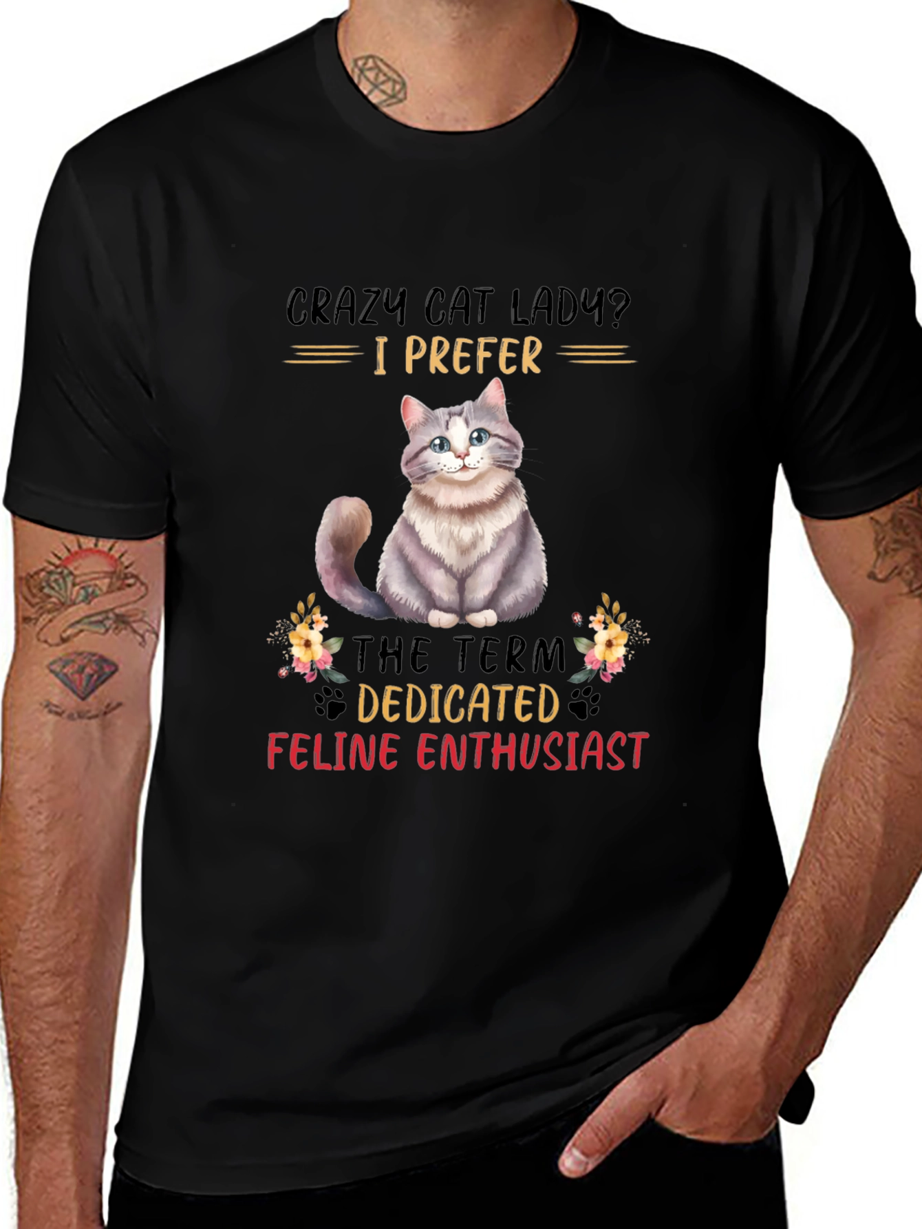 Variant 19 of Crazy Cat Lady? T-Shirt: Dedicated Feline Enthusiast