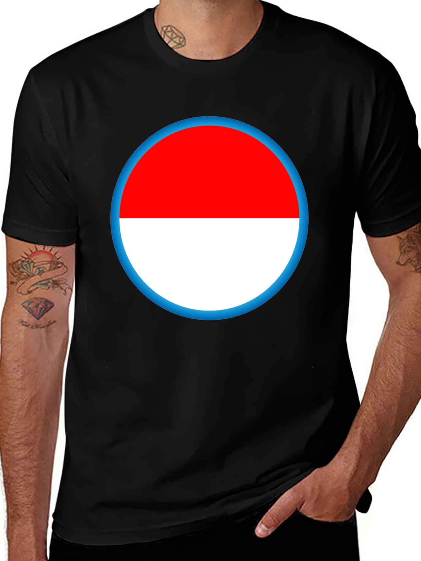 Variant 27 of Red and White Circle Graphic Tee