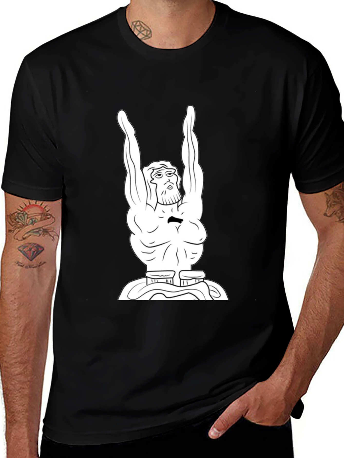 Variant 29 of Black T-Shirt with Atlas Graphic