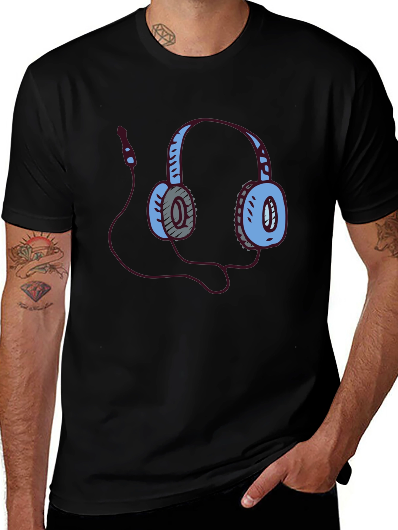 Headphone Graphic Tee - Modern Style