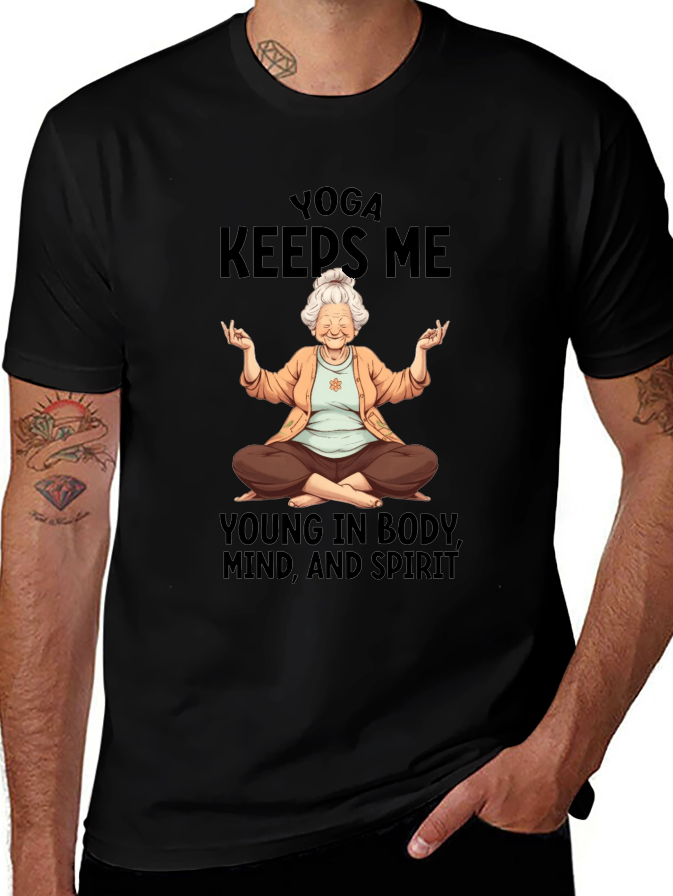 Variant 30 of Yoga Keeps Me Young Graphic T-Shirt
