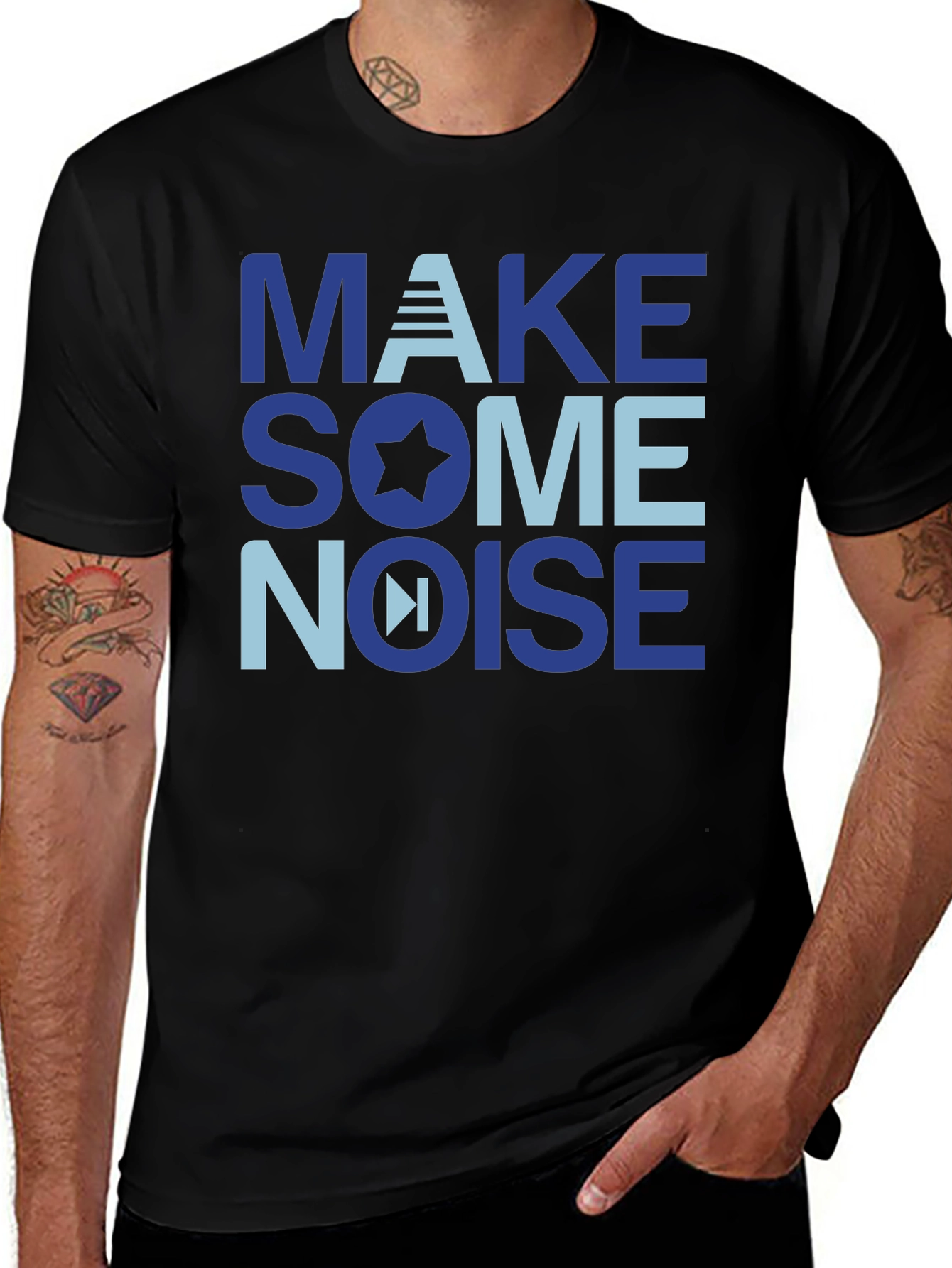 Variant 4 of Make Some Noise Graphic T-Shirt - Soft Cotton Blend