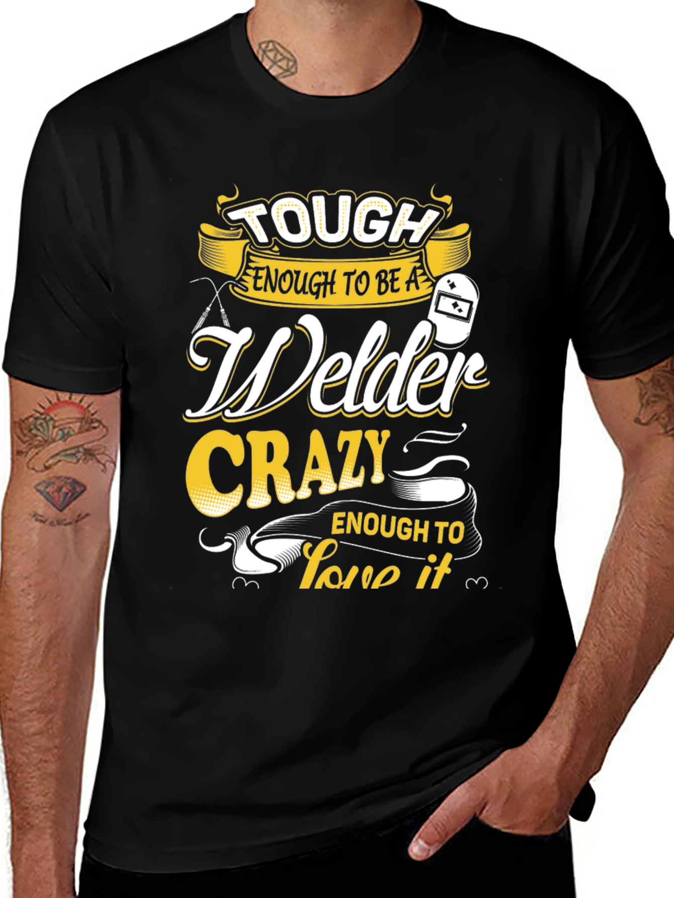 Variant 10 of Tough Welder Graphic Tee - Black Cotton Blend