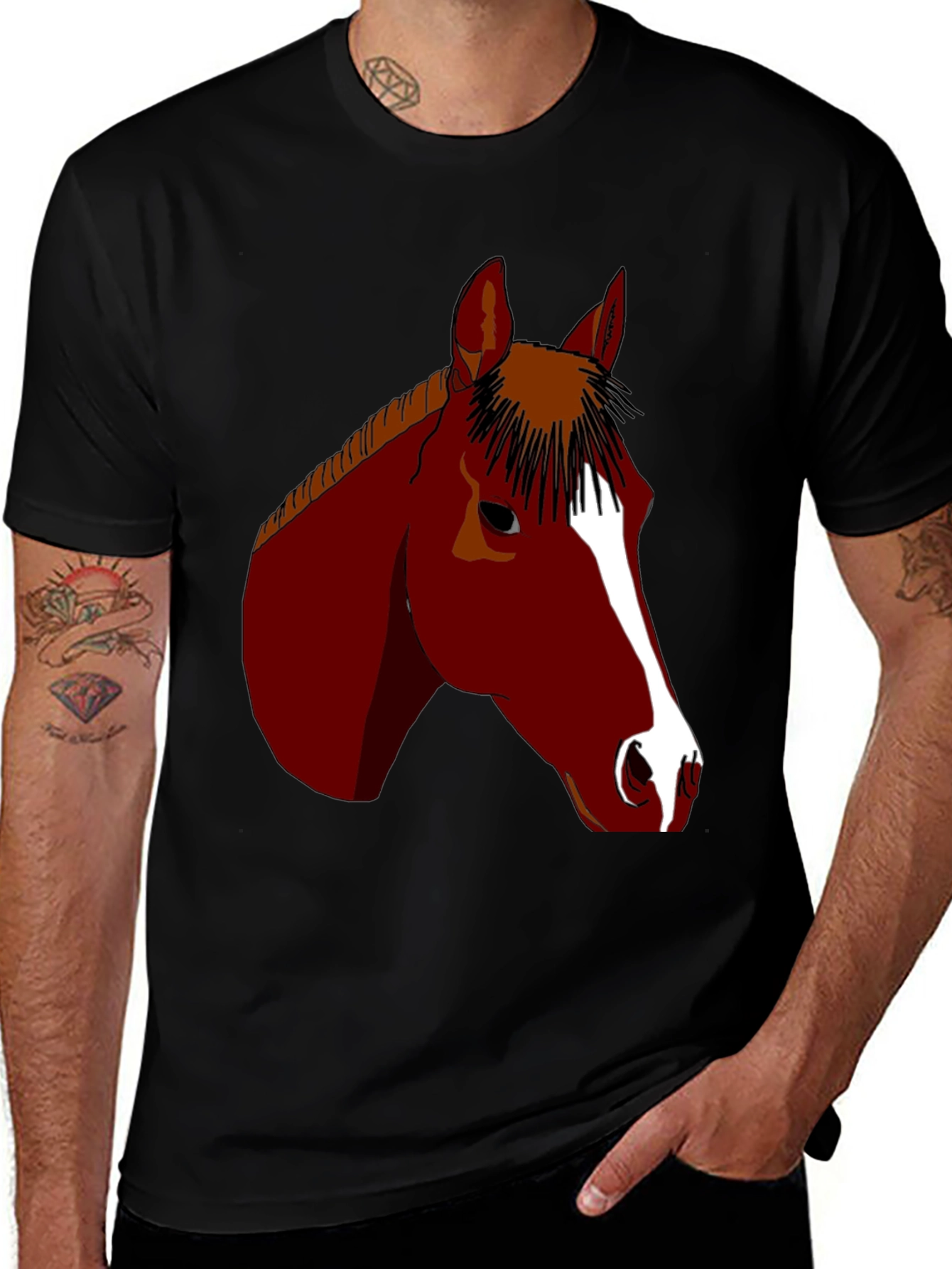 Variant 19 of Horse Graphic Tee - Equestrian Style