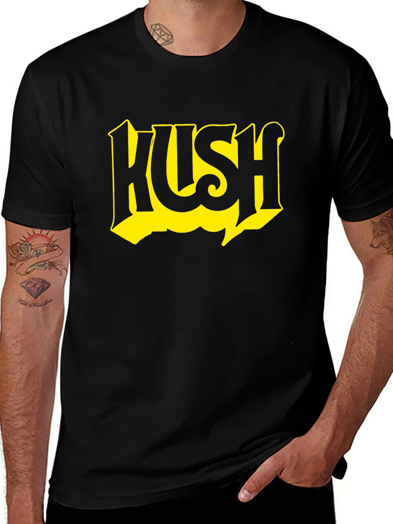 Variant 7 of Kush Graphic Tee - Bold Black Cotton T-Shirt