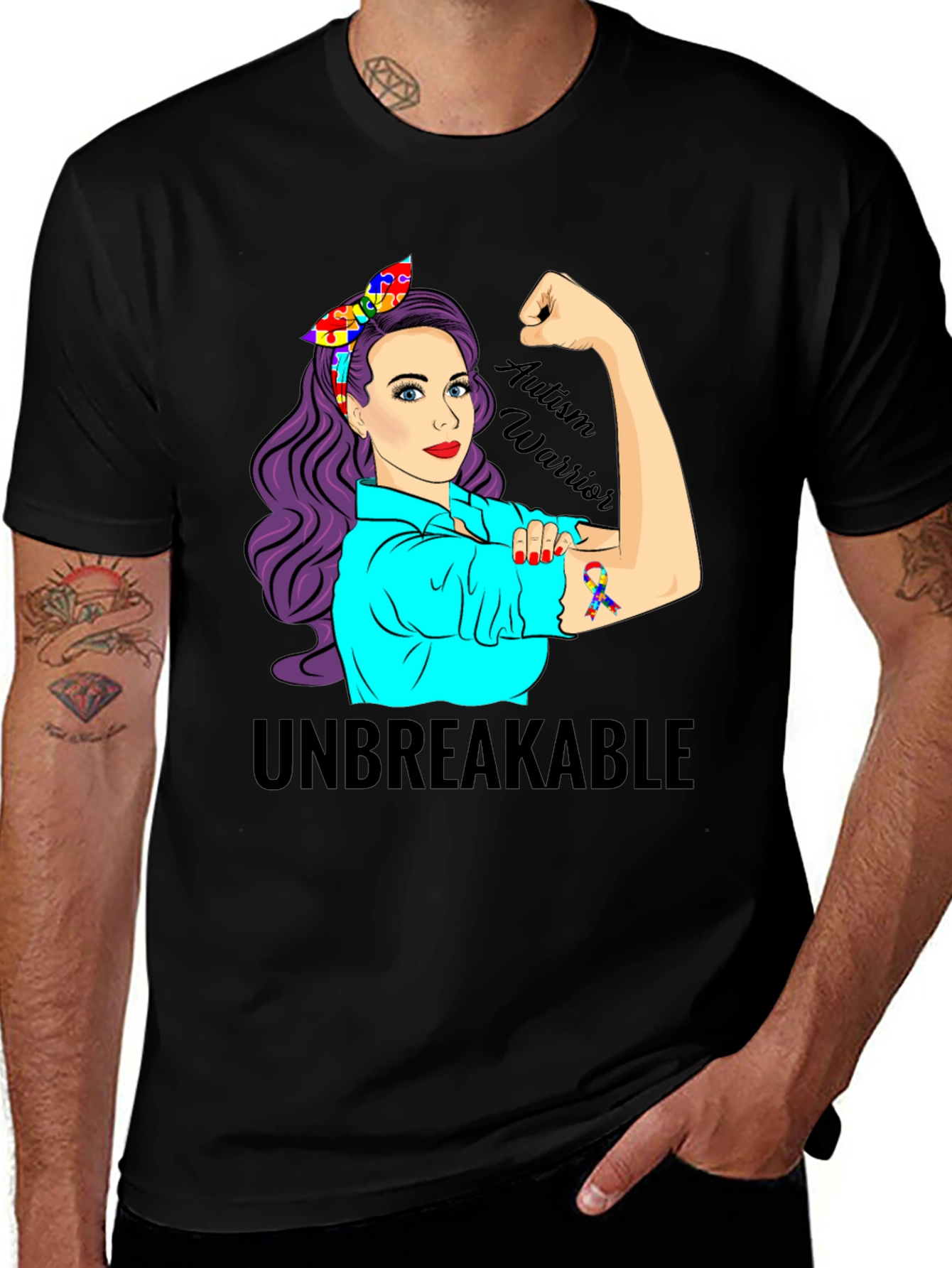 Variant 19 of Autism Warrior Unbreakable T-Shirt