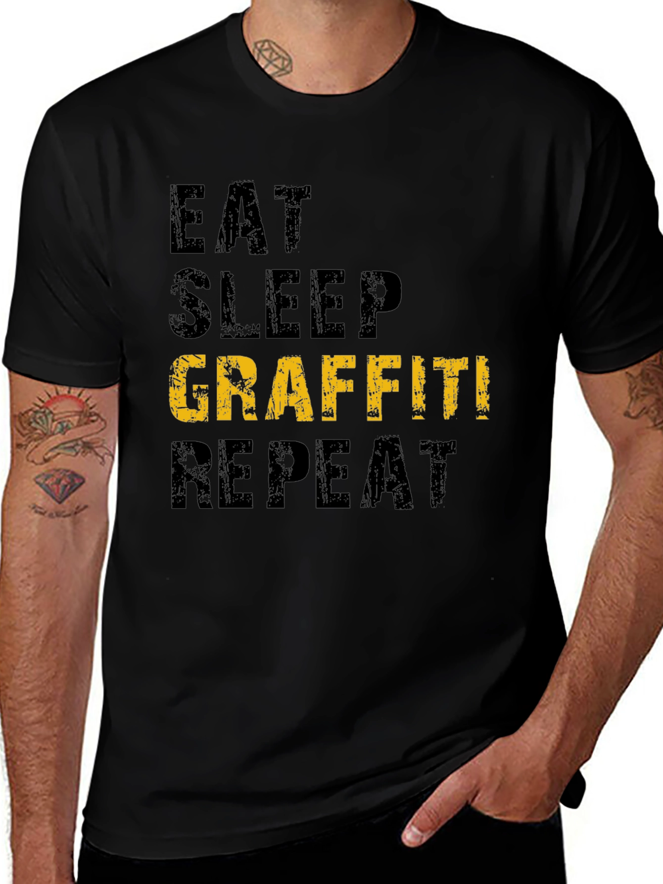 Variant 15 of Eat Sleep Graffiti Repeat Graphic Tee