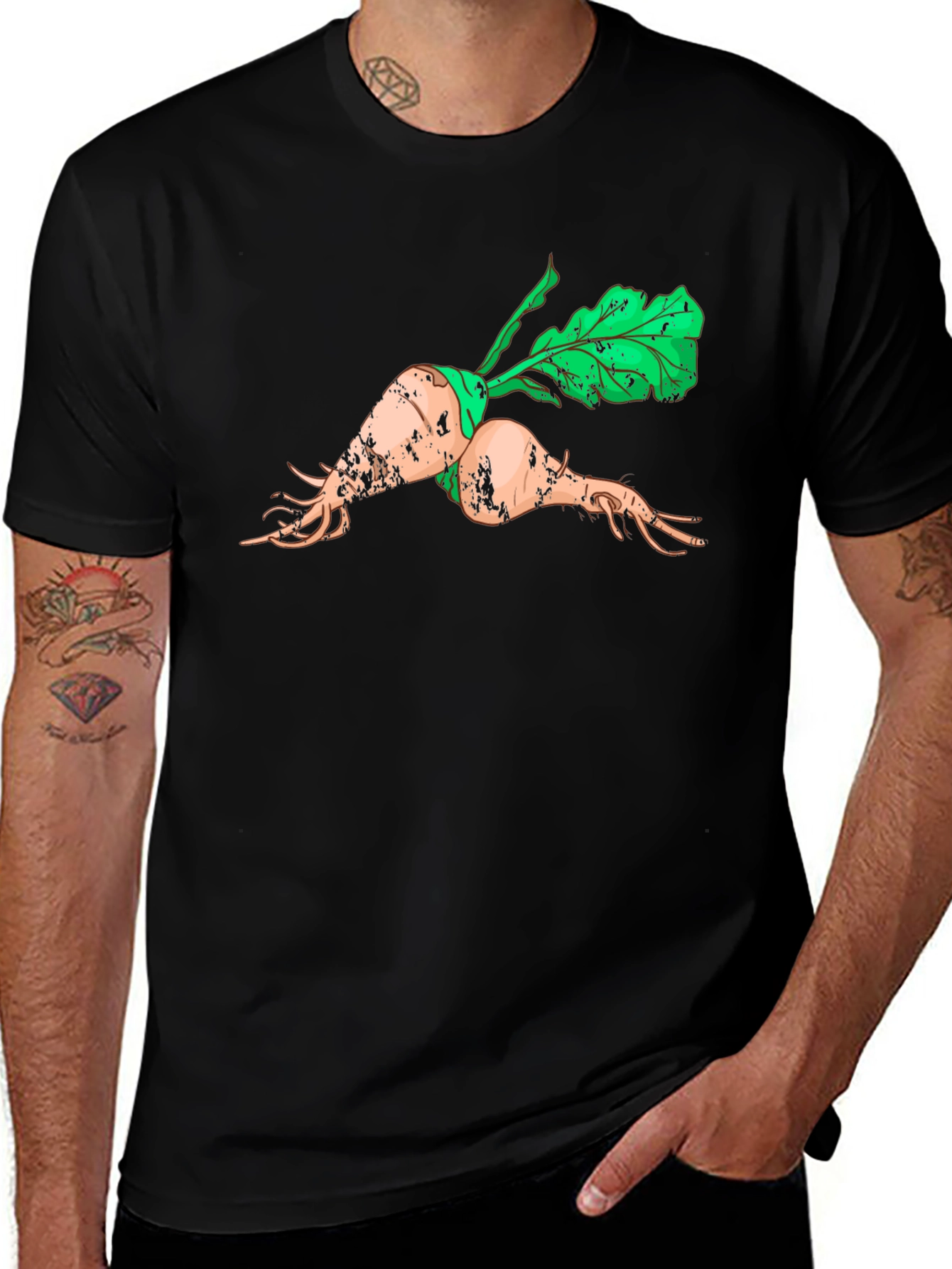 Radish Graphic Black T-Shirt
