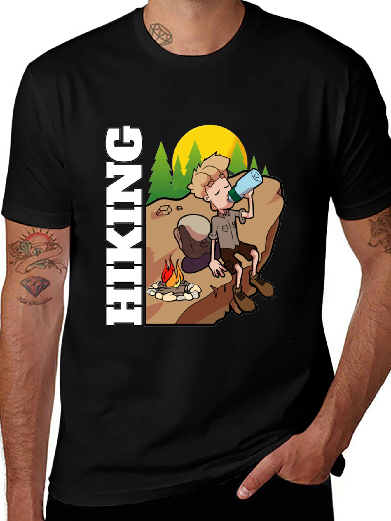 Variant 2 of Hiking Cartoon Graphic Tee - Adventure Awaits