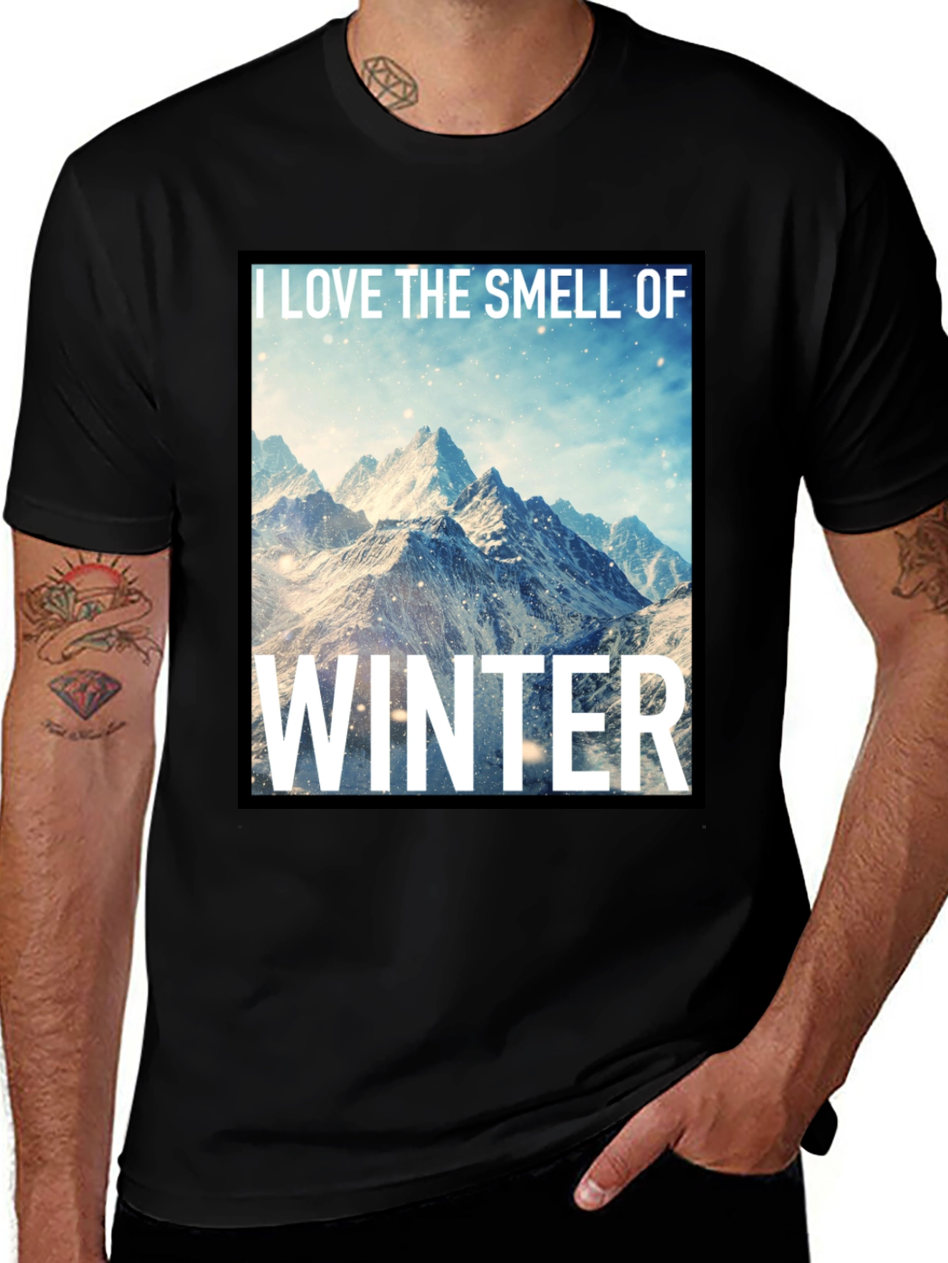Variant 9 of Winter Smell T-Shirt - Black Graphic Tee