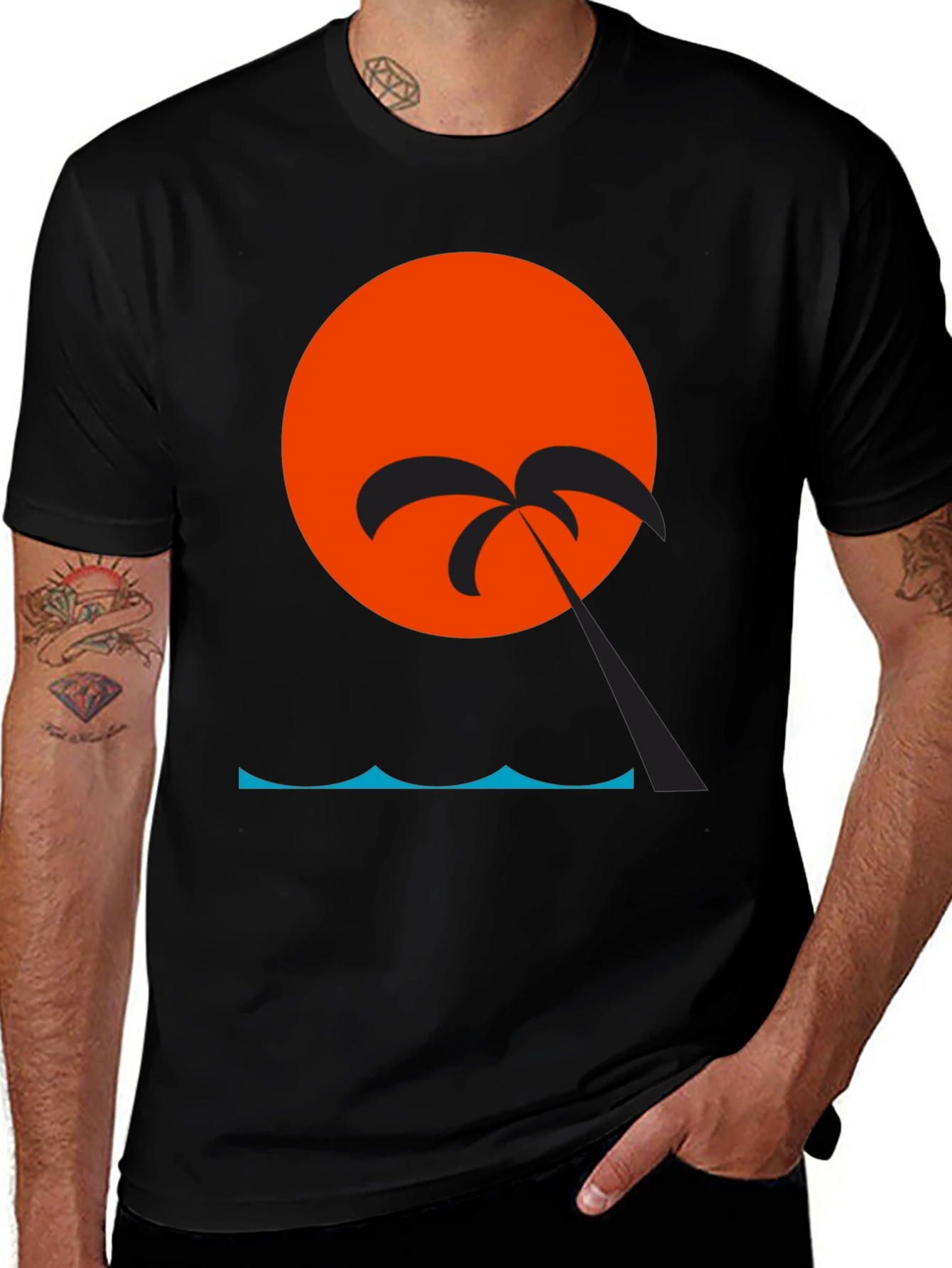 Variant 5 of Sunset Palm Graphic Tee