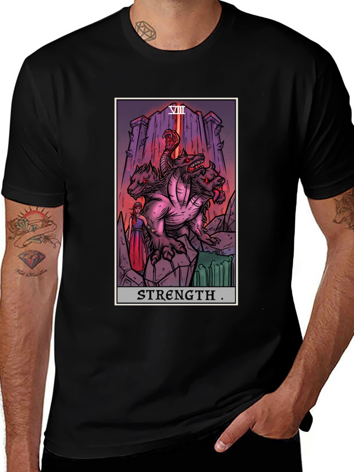 Variant 18 of Strength Tarot Card Graphic T-Shirt