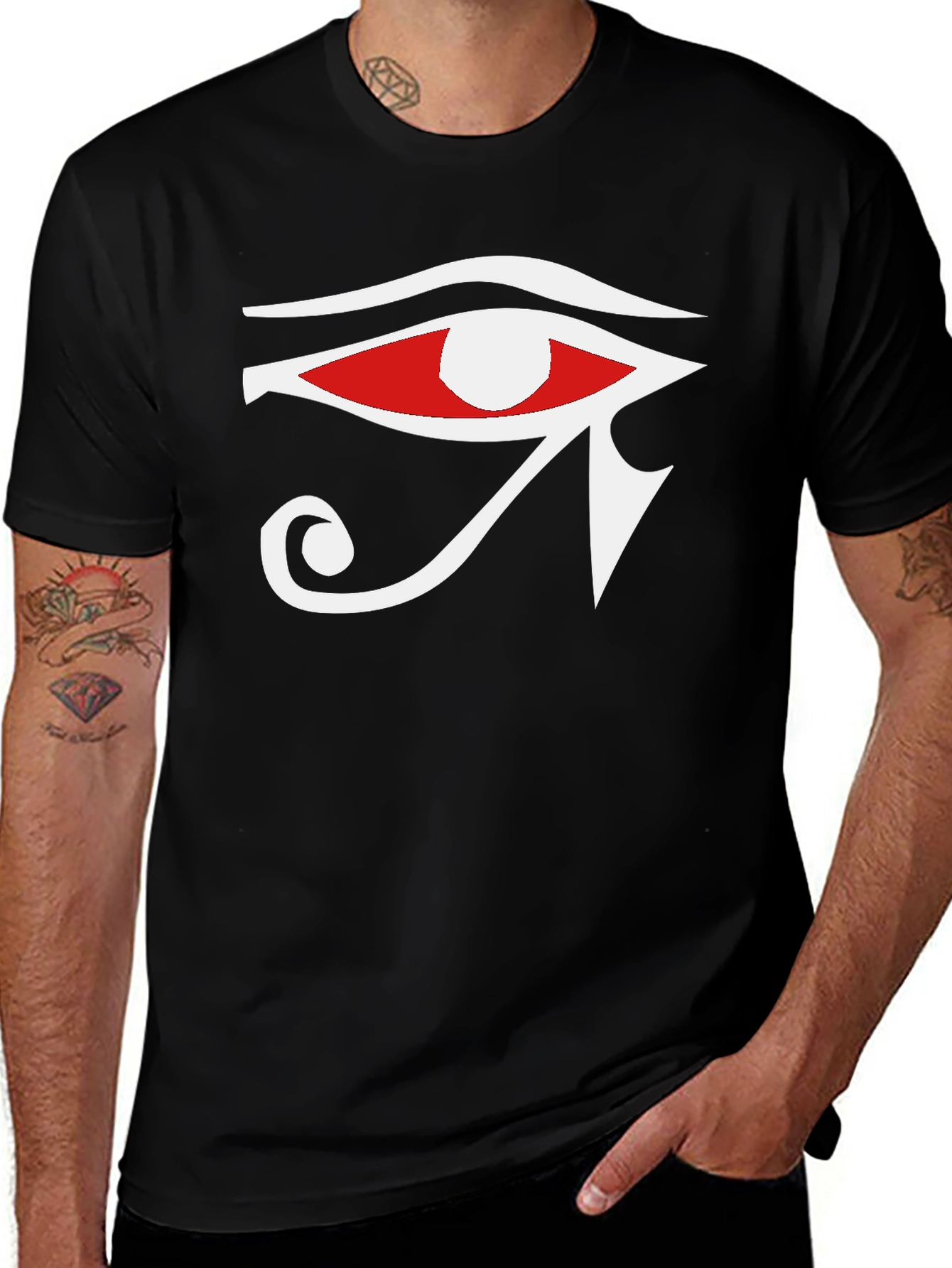 Eye of Horus Graphic Tee - Black Cotton T-Shirt