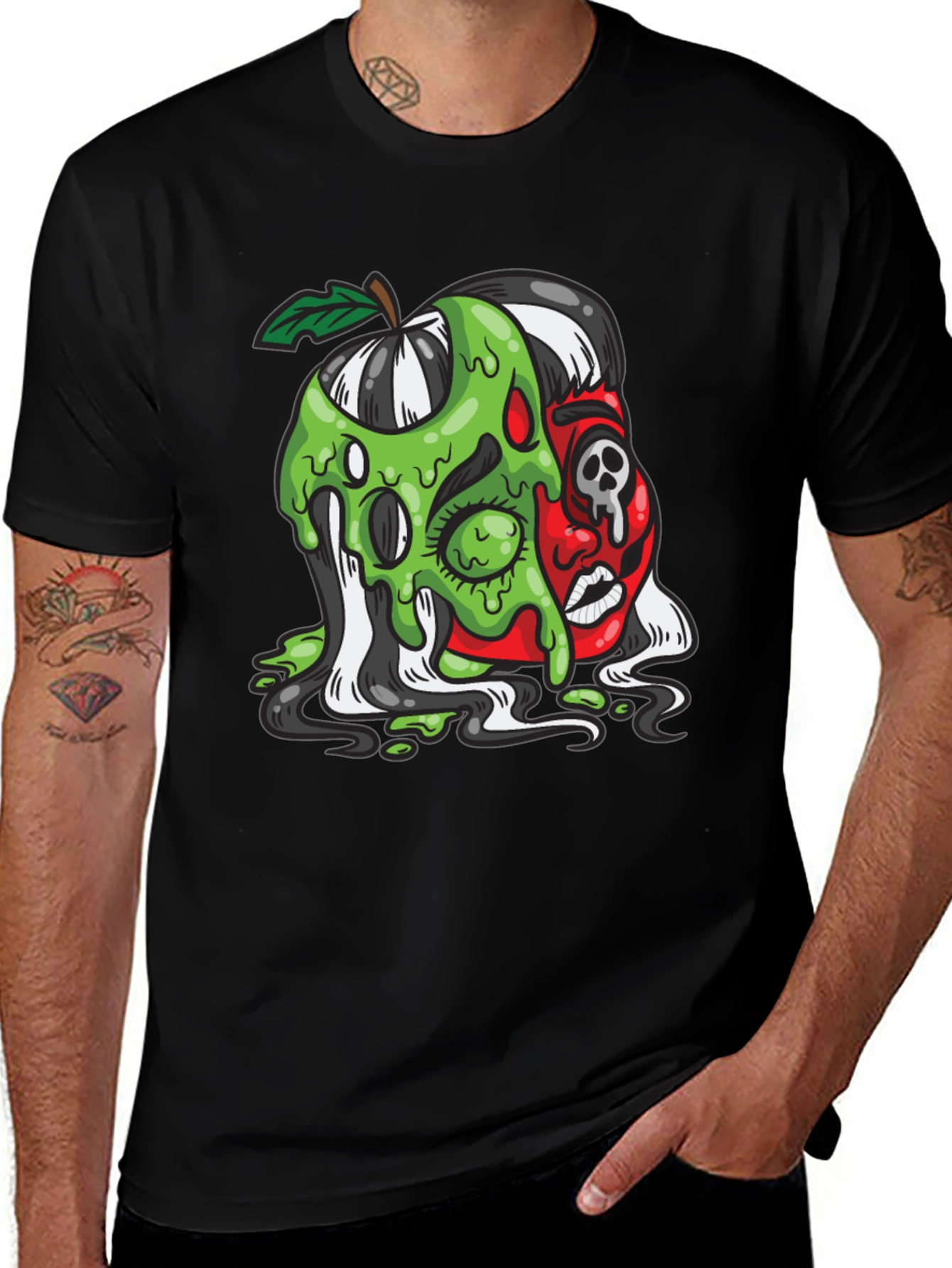 Poison Apple Graphic Tee - Unique Cartoon Design