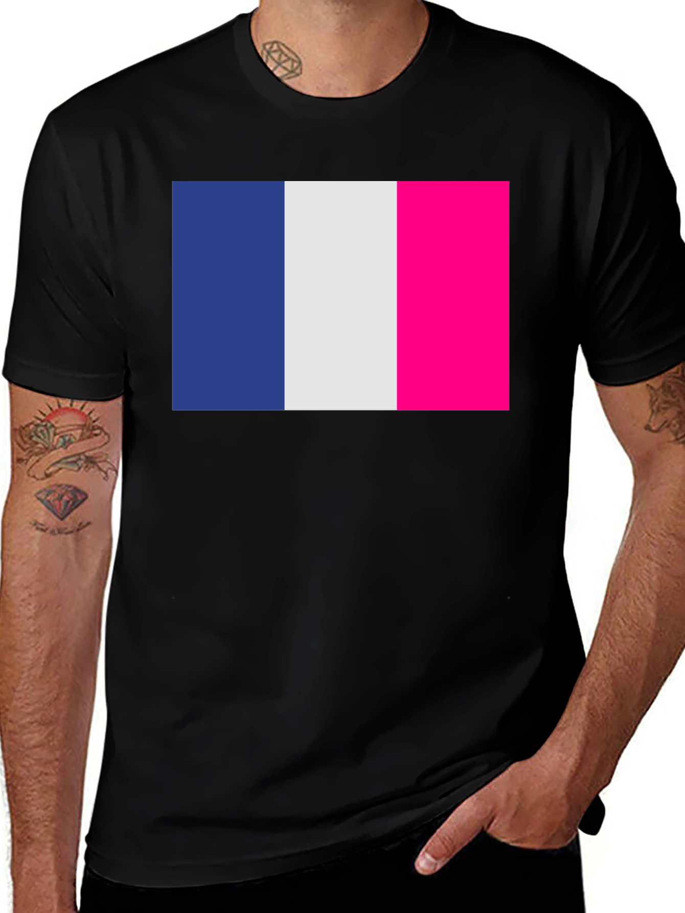 Variant 13 of Tricolor Graphic Tee - Bold & Bright Fashion