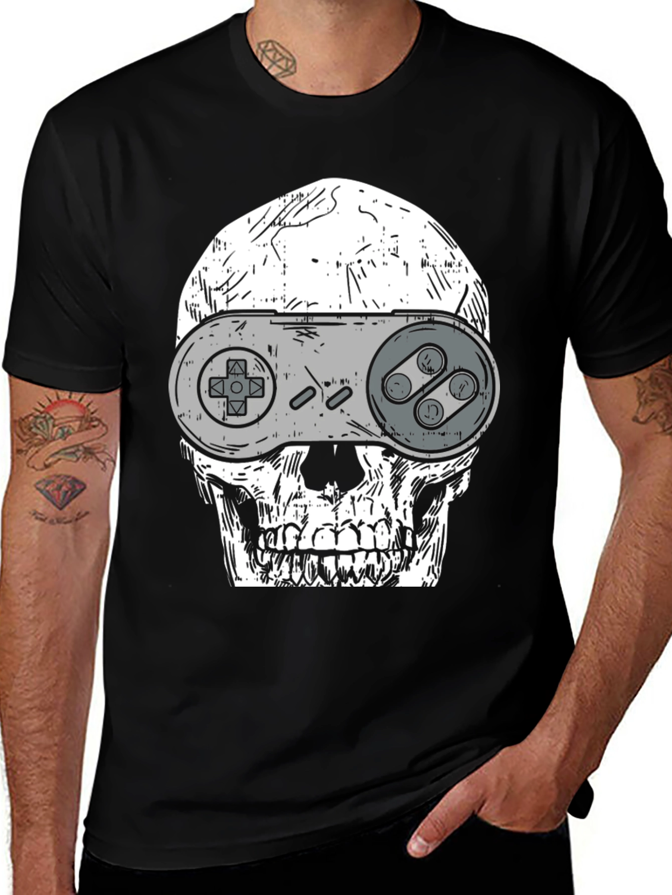 Variant 23 of Gamer Skull T-Shirt - Unique Graphic Tee
