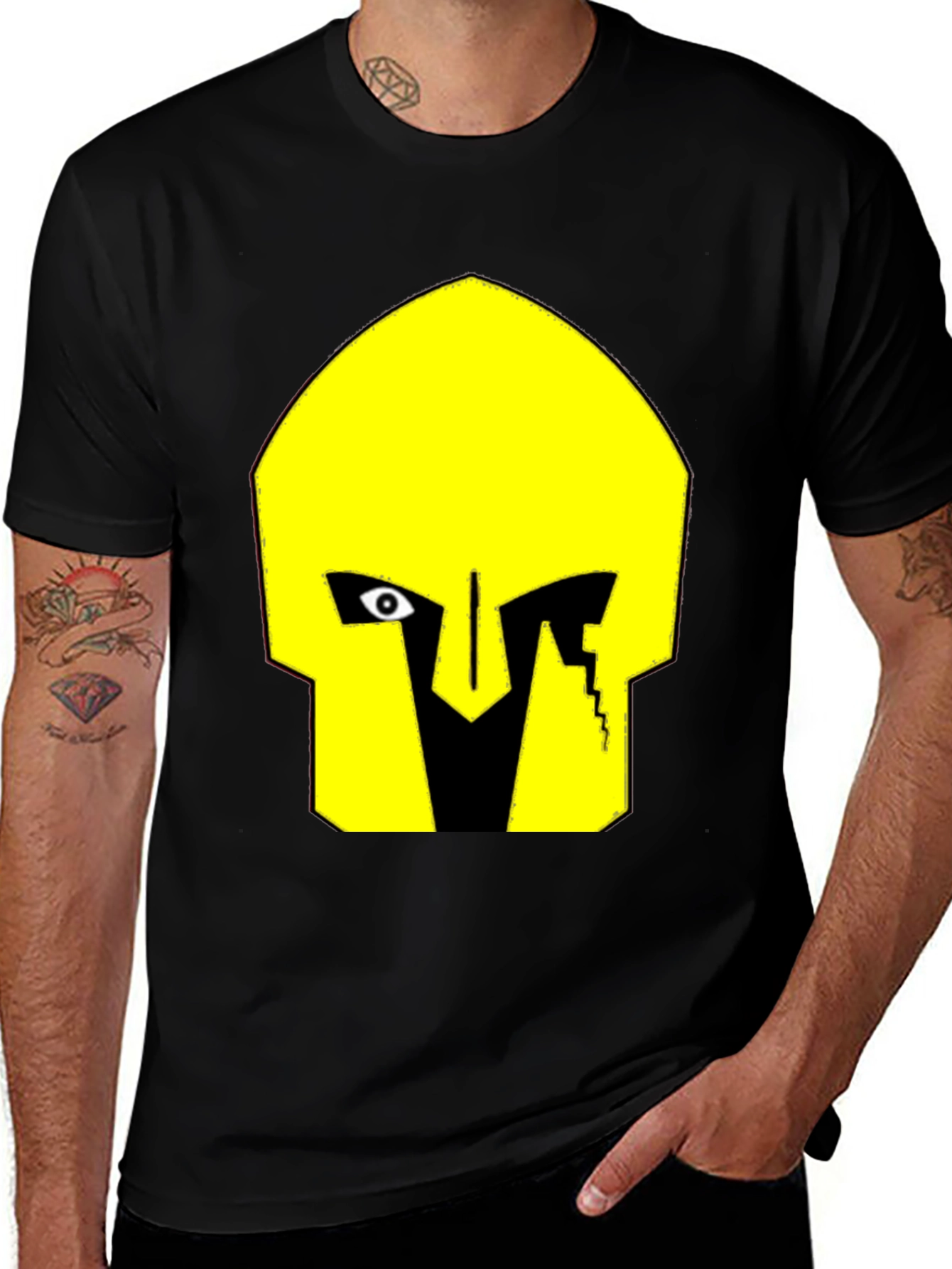 Abstract Graphic T-Shirt - Black