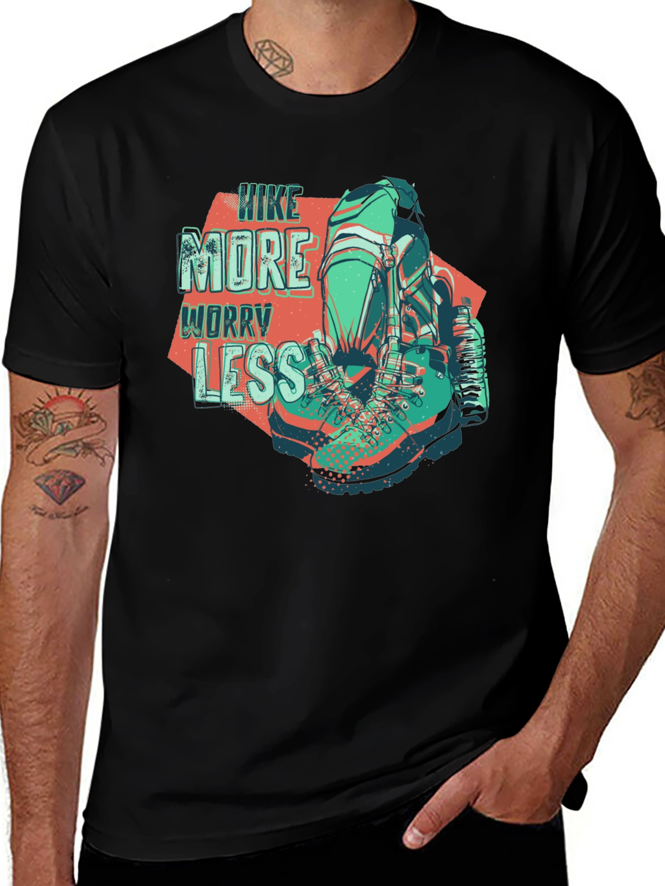 Hike More Worry Less Graphic Tee - Adventure Ready!