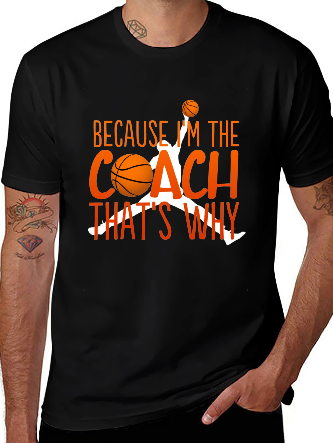 Variant 22 of Basketball Coach T-Shirt - Because I'm The Coach That's Why