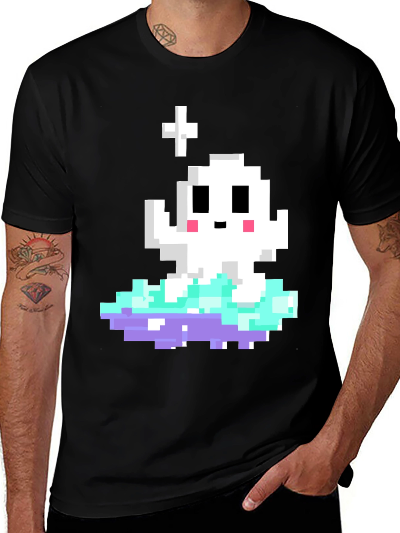 Variant 14 of Pixel Ghost on Cloud T-Shirt