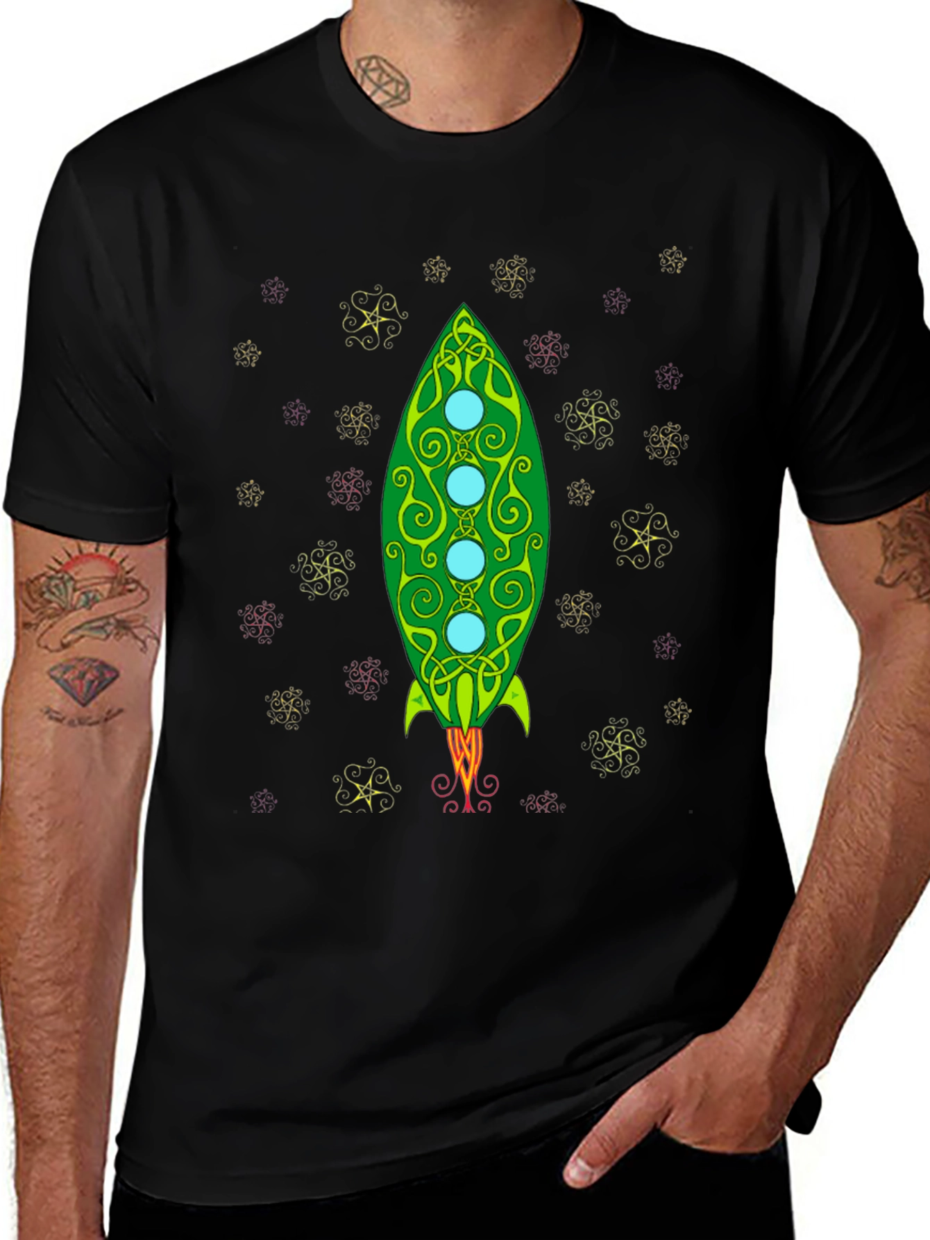 Celtic Rocket T-Shirt - Sci-Fi Style