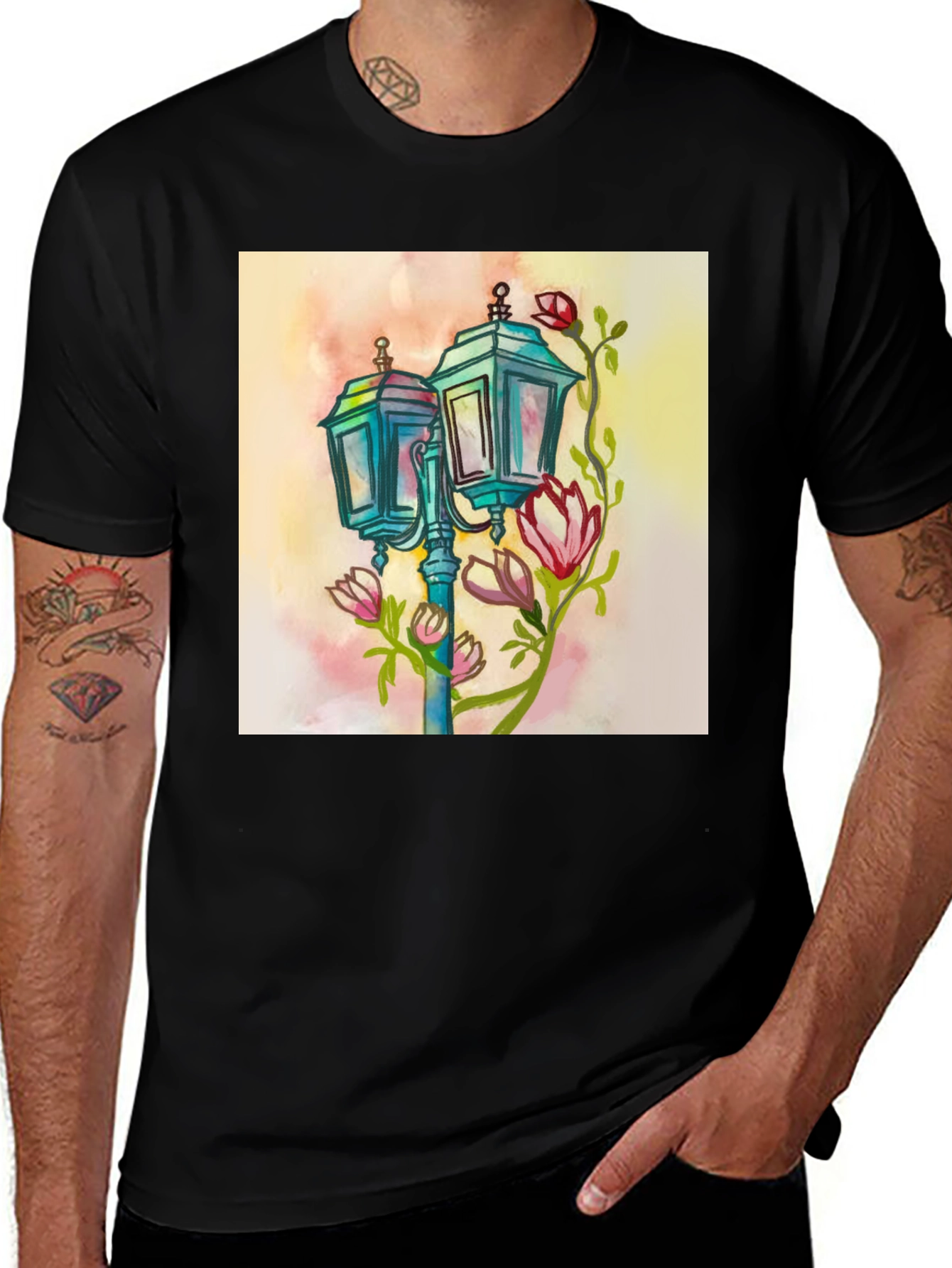 Variant 18 of Floral Street Lamp Graphic Tee