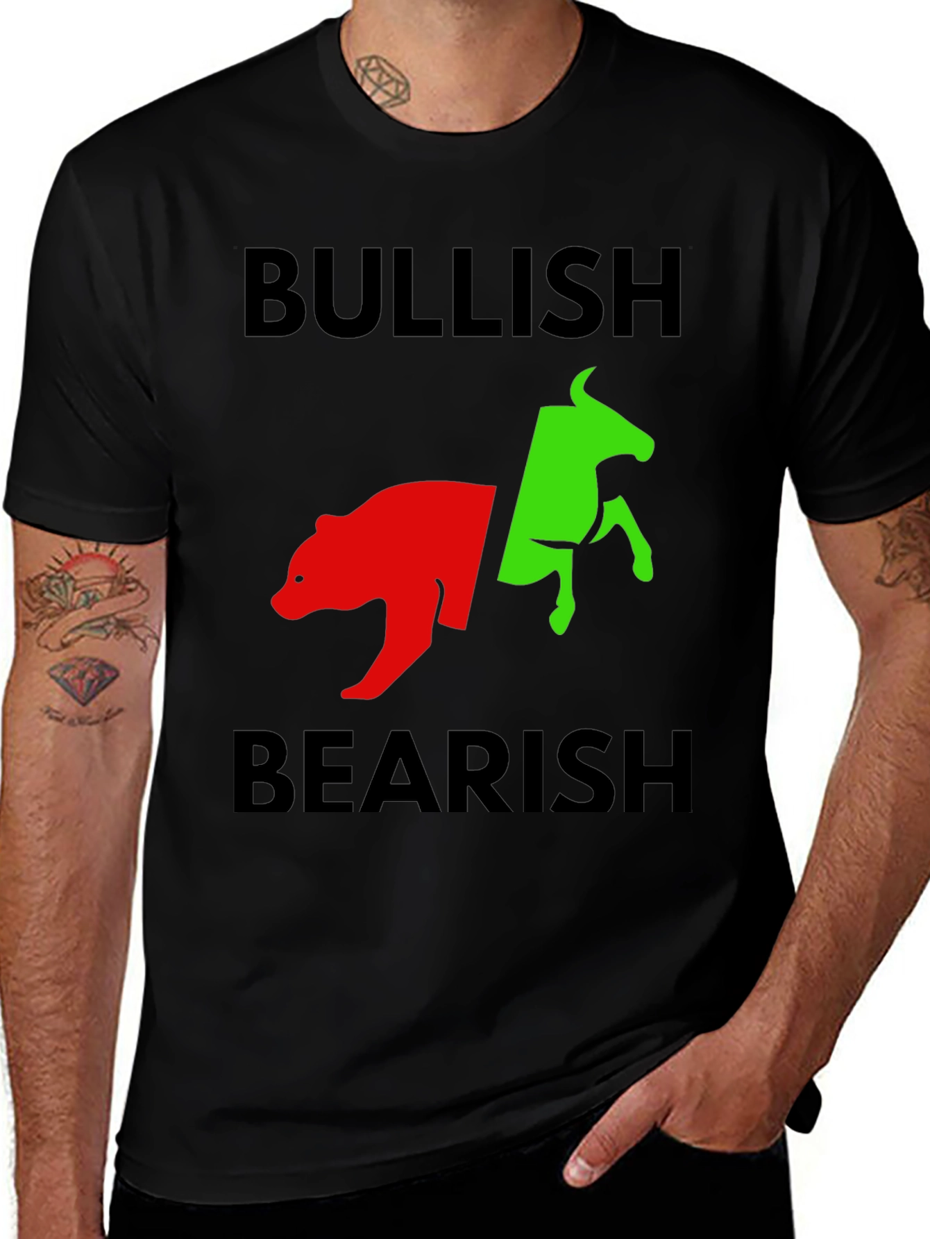 Variant 21 of Bullish Bearish Graphic Tee - Stock Market T-Shirt