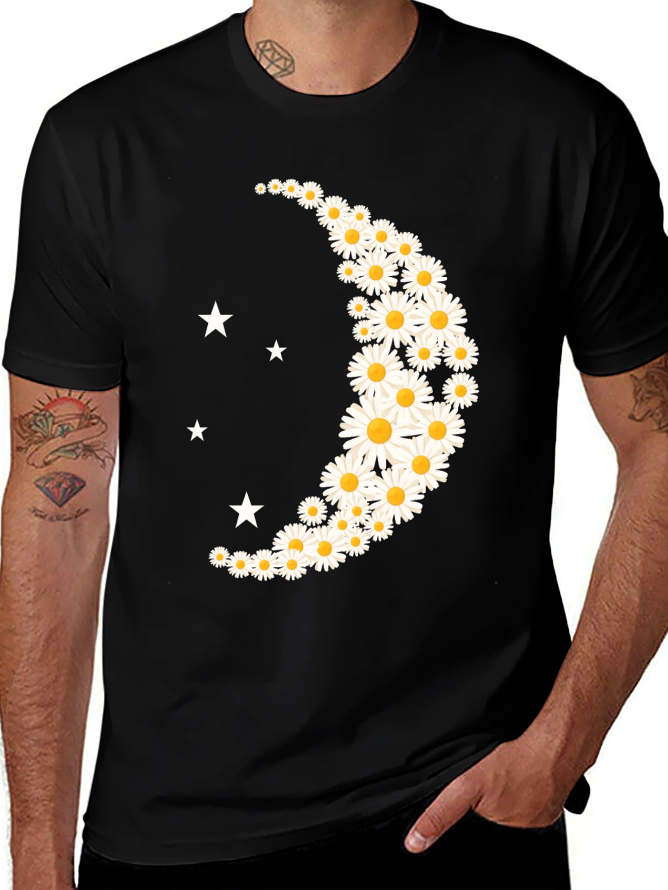 Variant 18 of Daisy Moon Graphic Tee - Black Cotton Casual T-Shirt