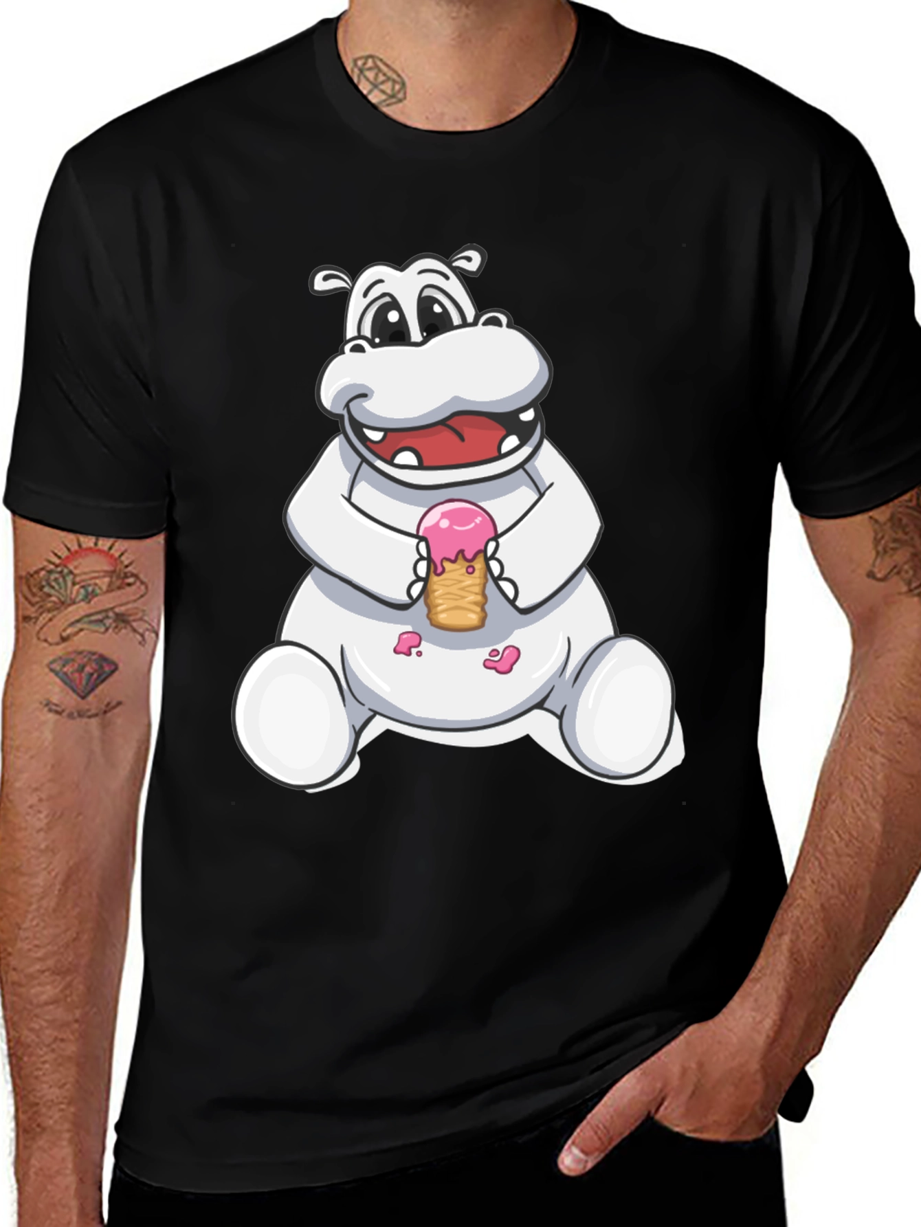 Variant 3 of Hippo Ice Cream Graphic Tee