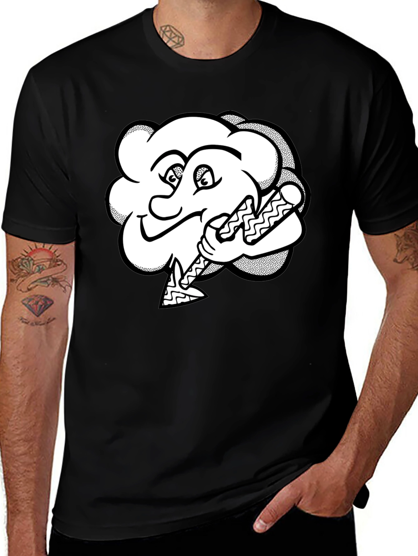 Variant 20 of Funny Cartoon Cloud Baseball T-Shirt