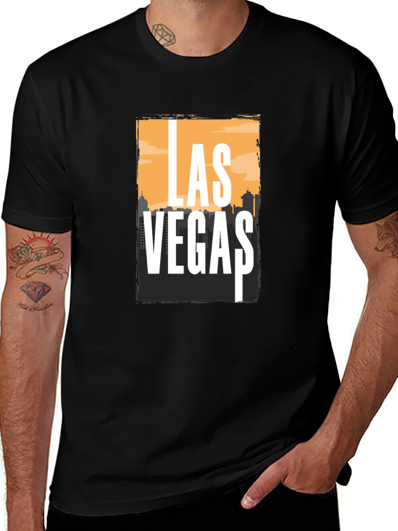 Las Vegas Graphic Print Crew Neck T-Shirt