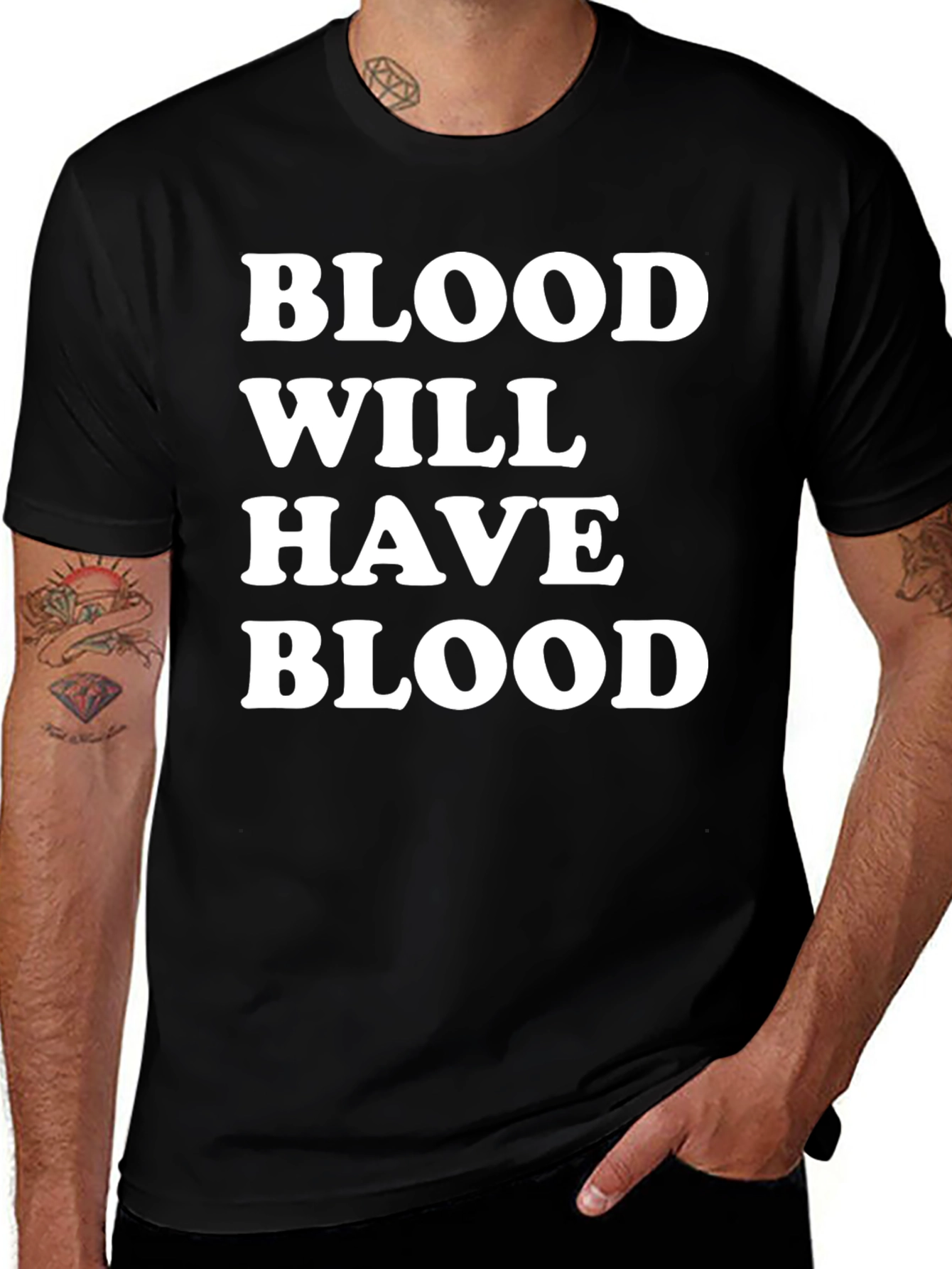Variant 2 of Blood Will Have Blood Graphic Tee - Mens Black T-Shirt