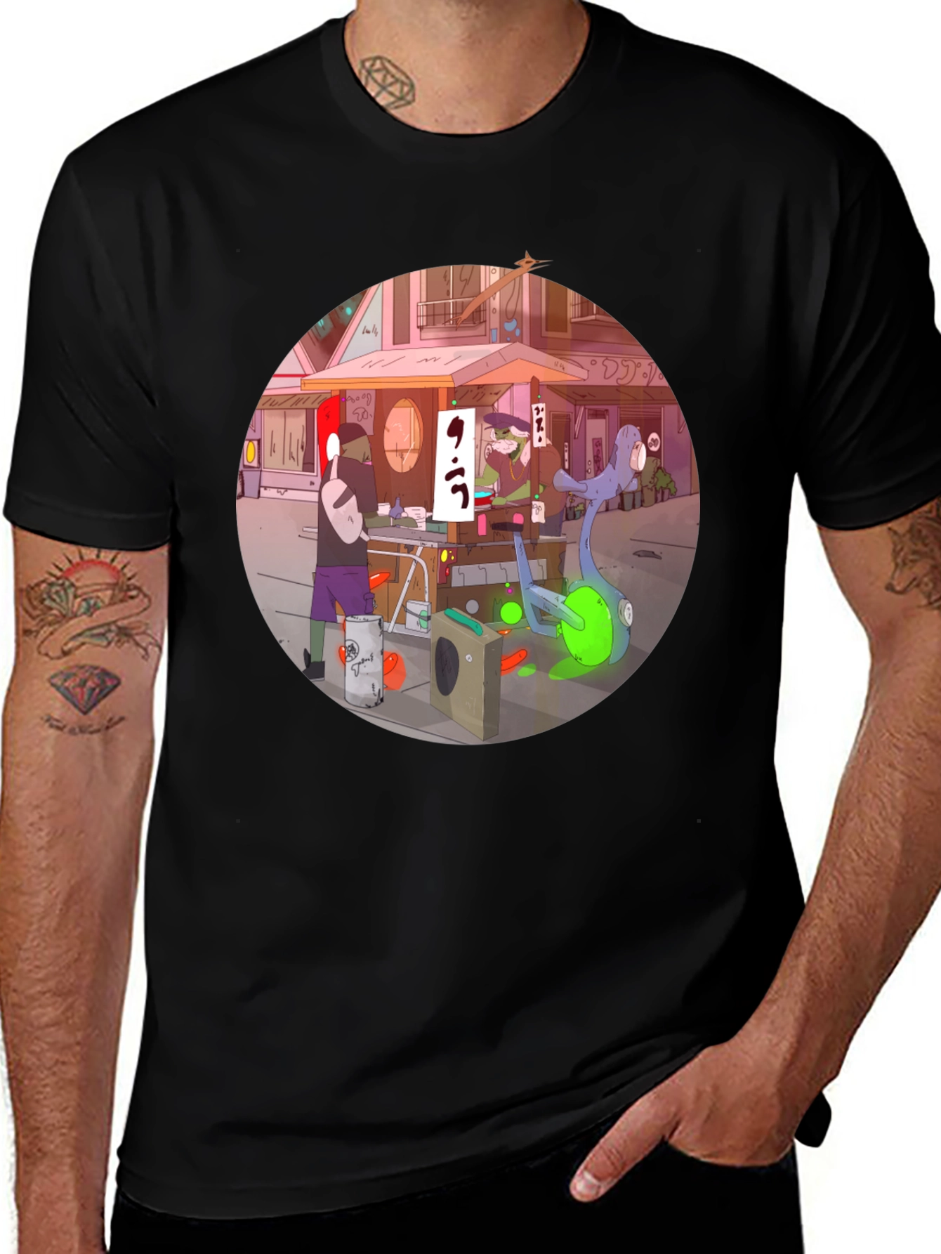 Variant 22 of Anime Street Scene Graphic T-Shirt