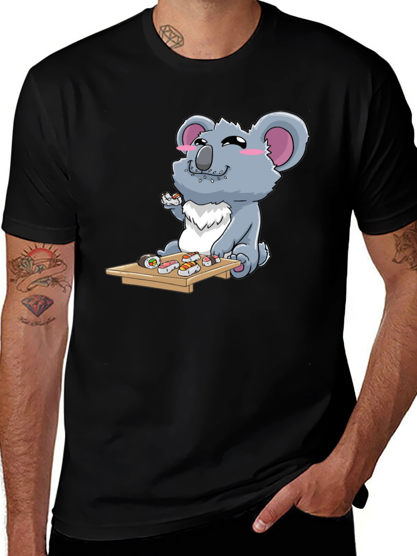 Variant 8 of Koala Eating Sushi Graphic T-Shirt