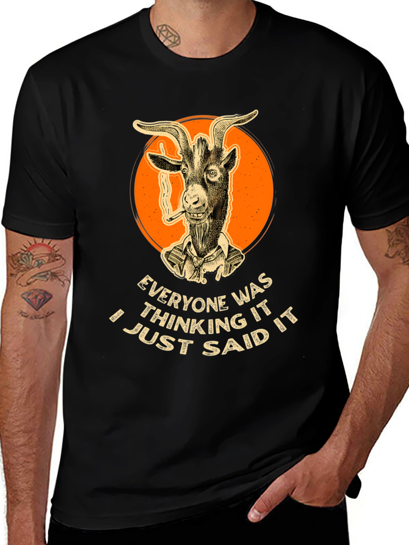Variant 28 of Smoking Goat Graphic Tee - Bold Statement Shirt