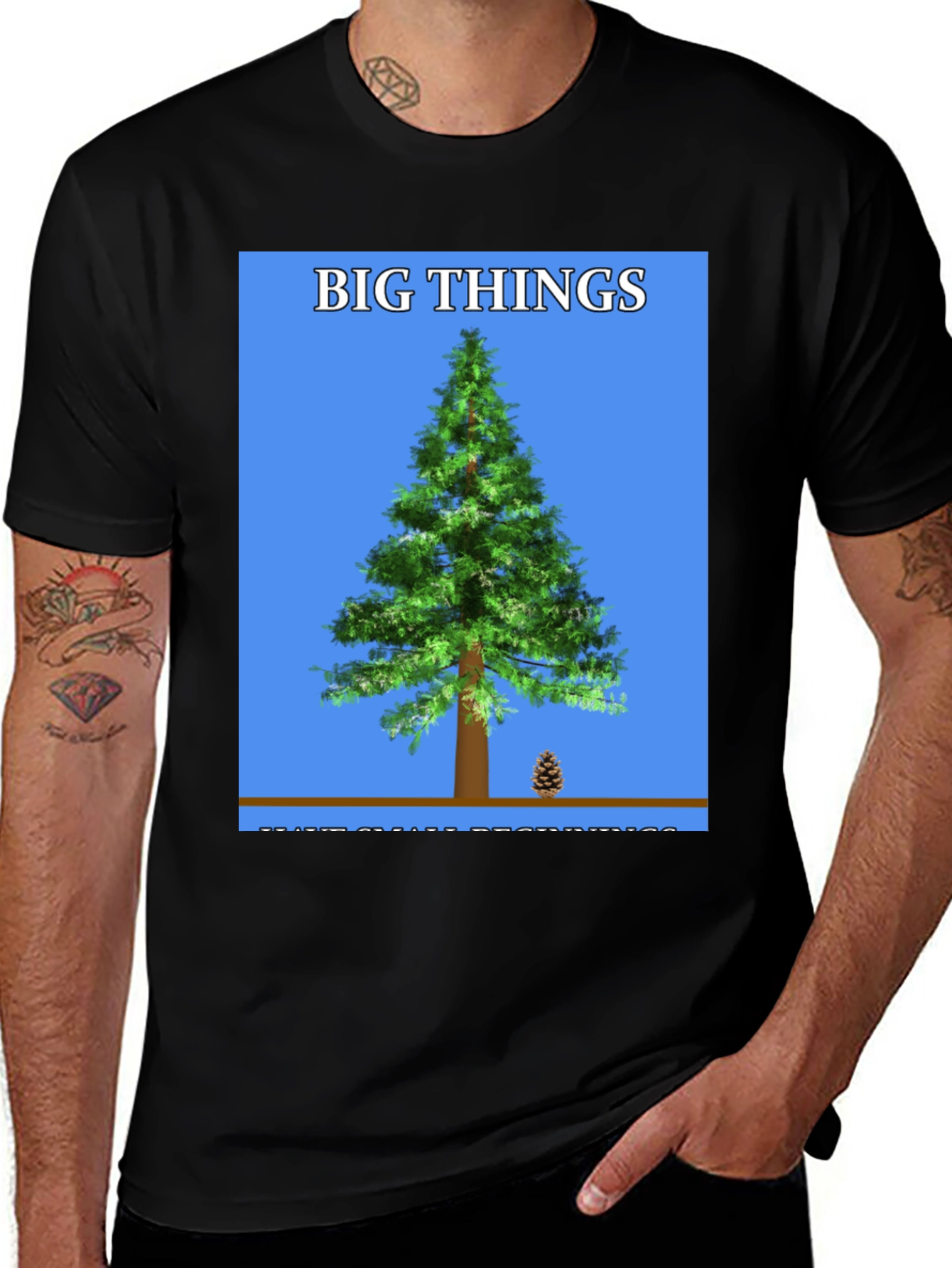 Big Things Tree Graphic Tee - Black