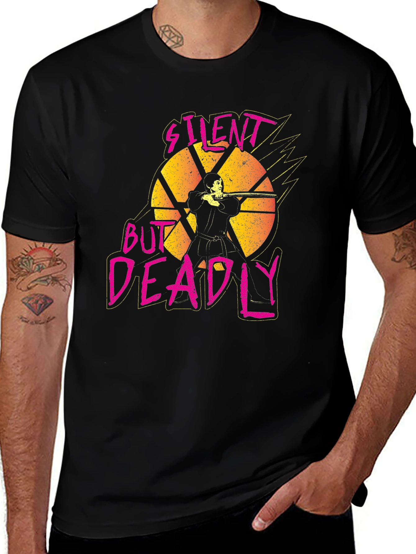 Variant 9 of Silent But Deadly Graphic T-Shirt - Black