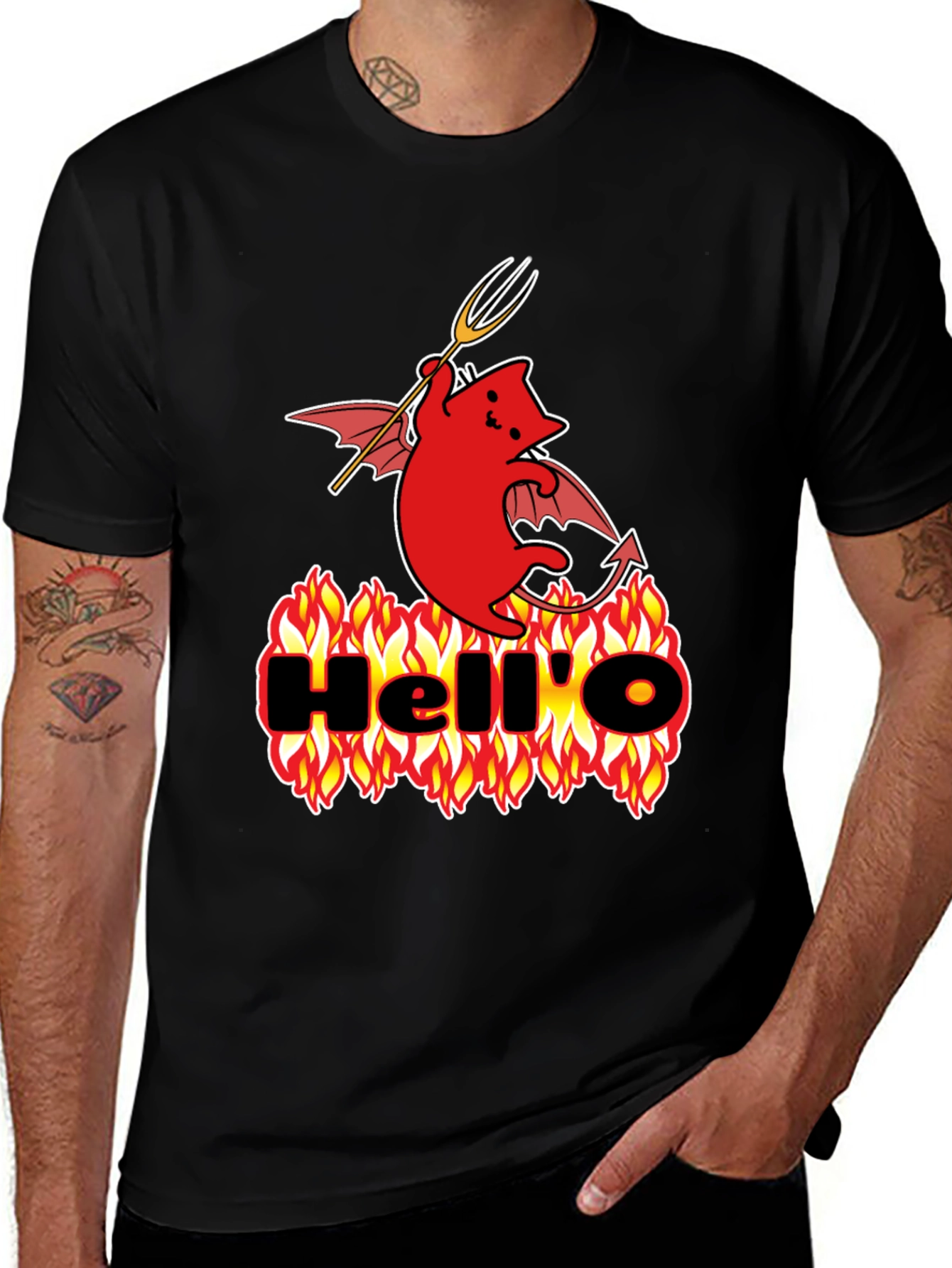 Variant 3 of Hell'O Devil Cat Graphic Tee